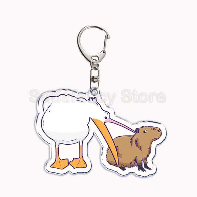 Chaveiro de acrílico criativo-capivara bonito desenho animal capivaras  chaveiro bolsa popular pingente acessório presente animal fofo chaveiro  mochila para crianças : : Moda