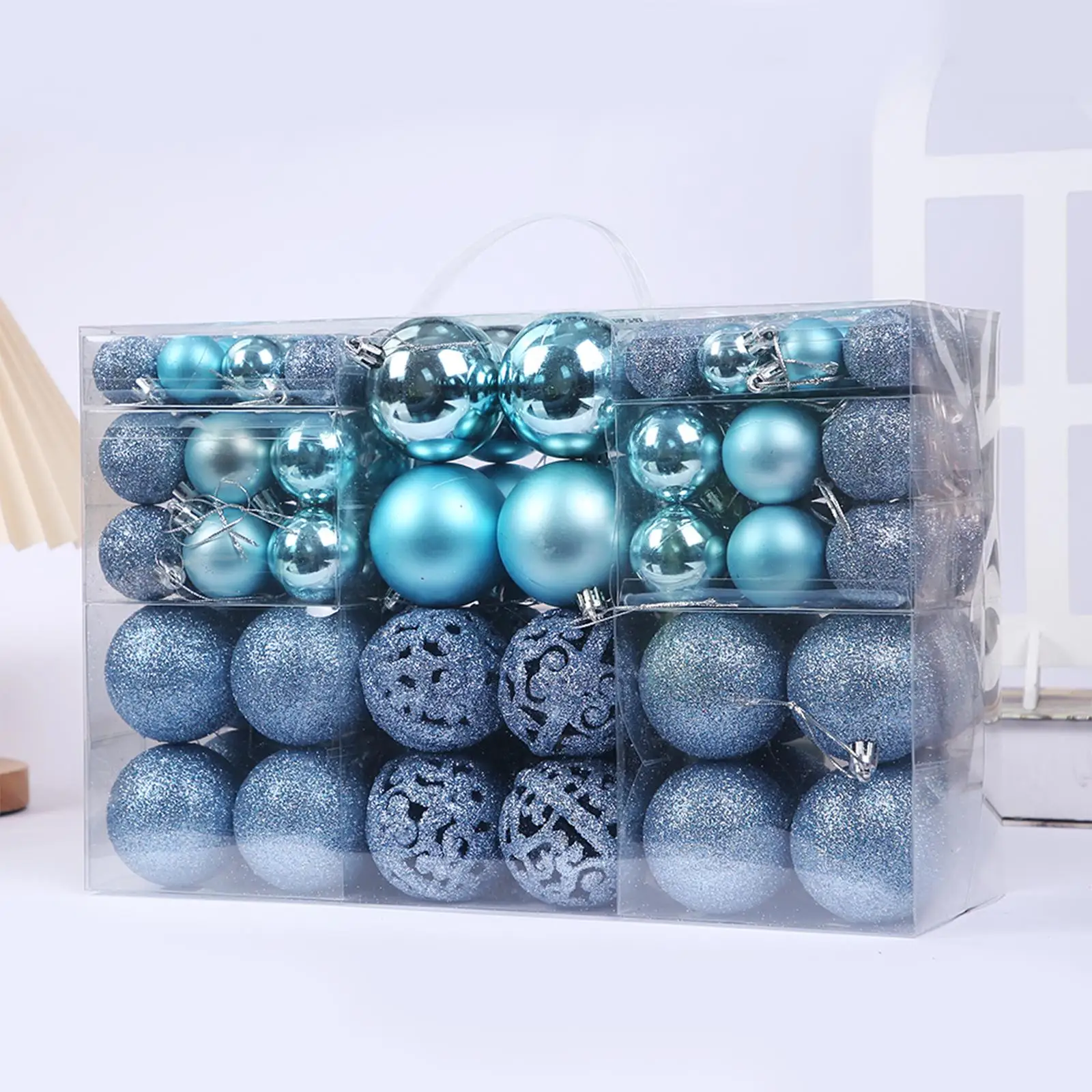 100Pcs Hanging Christmas balls Shatterproof Pendants Xmas Baubles for New Year Festival Ornaments