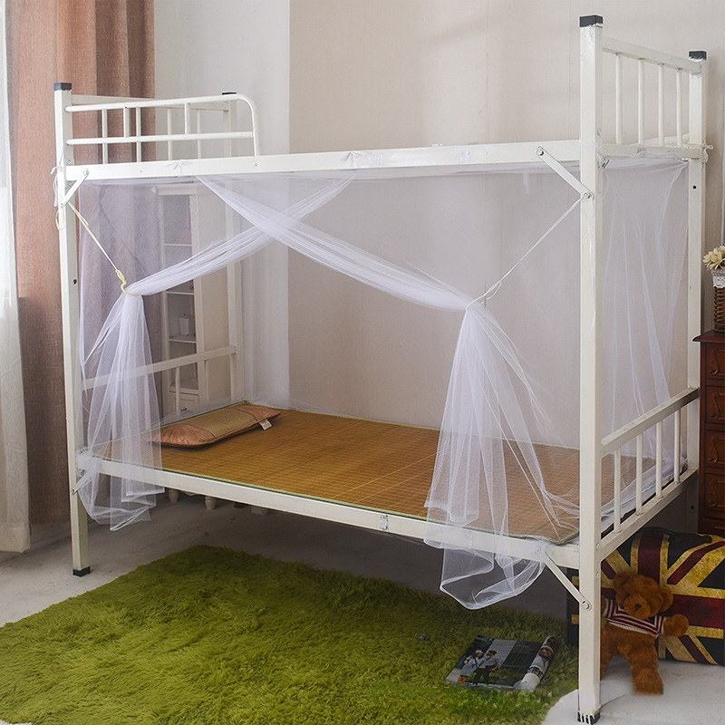 Baldachin-Bettvorhänge, 1 Stück, Moustiquaire-Überdachung, weiß, vier Eckenpfosten, Studenten-Überdachung, Bett, Moskitonetz, Netz, Königin, König, Twin-Size-Größe – Detail 5