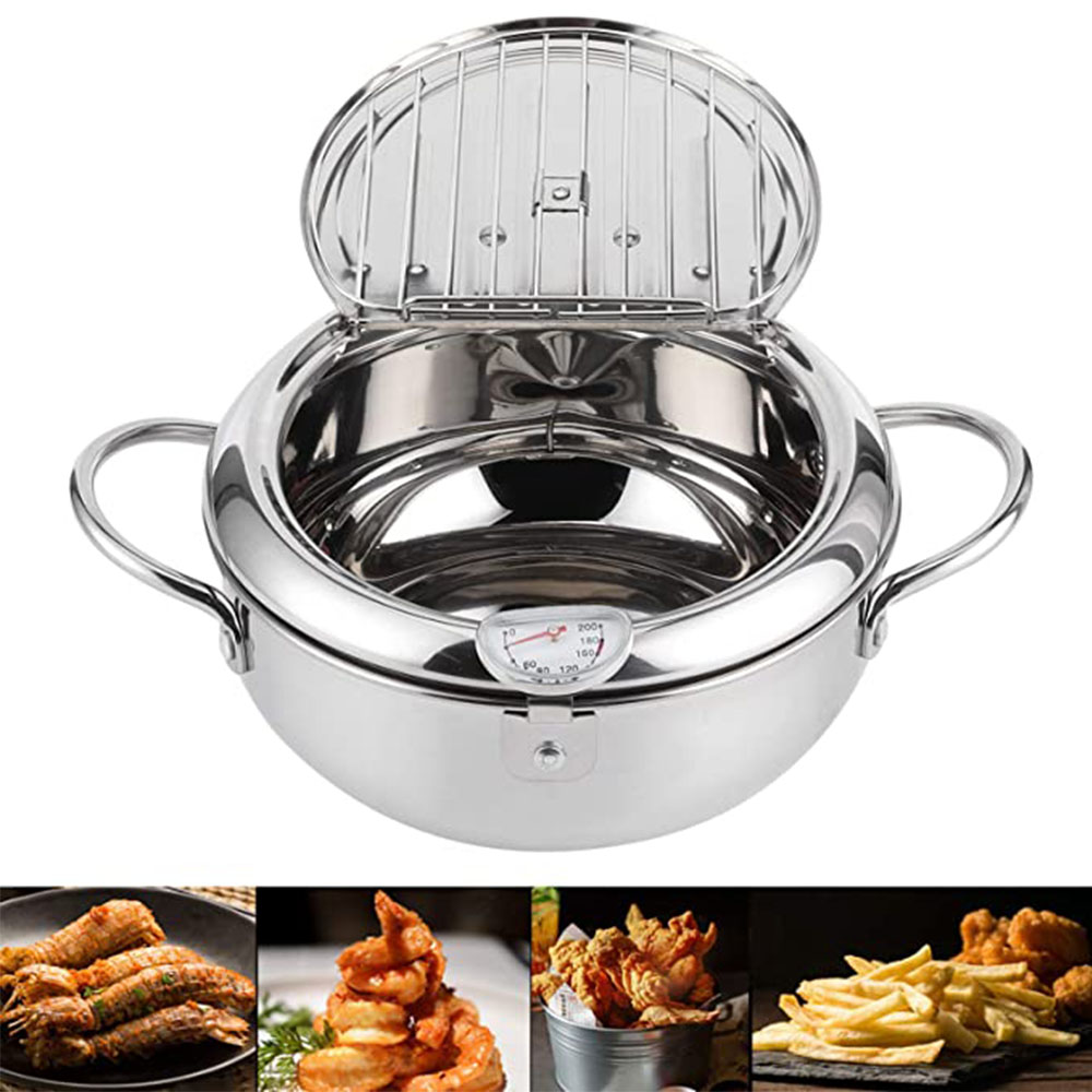 Title 1, Japanese Deep Fryer With Thermometer and Lid 30...