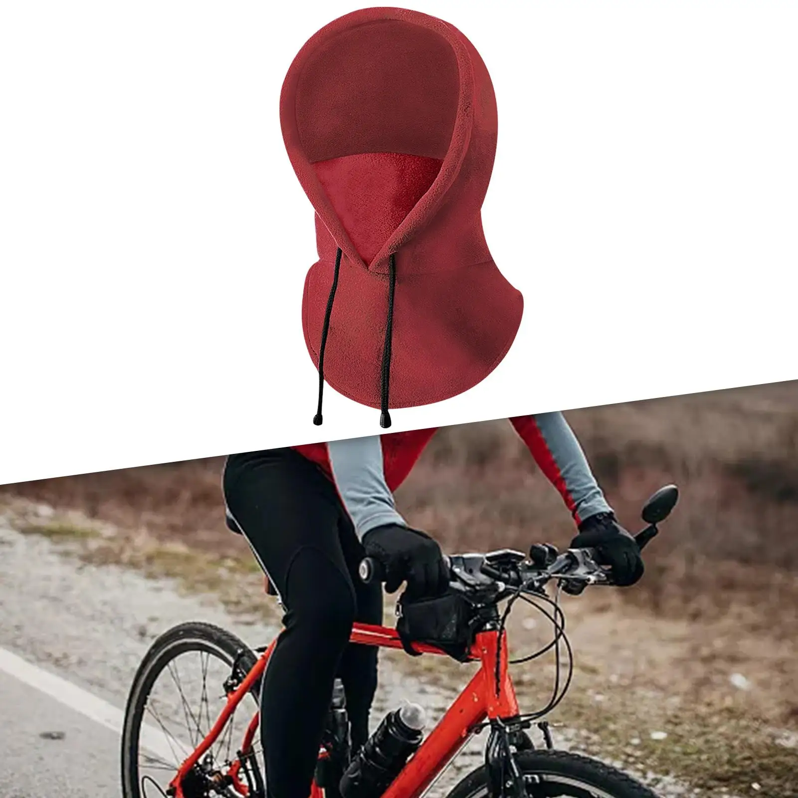 Winter Warm Riding Mask Windproof Full Face Headgear Outdoor Sports Mask Hooded Cycling Scarf Fleece Insulation Elastic Mask