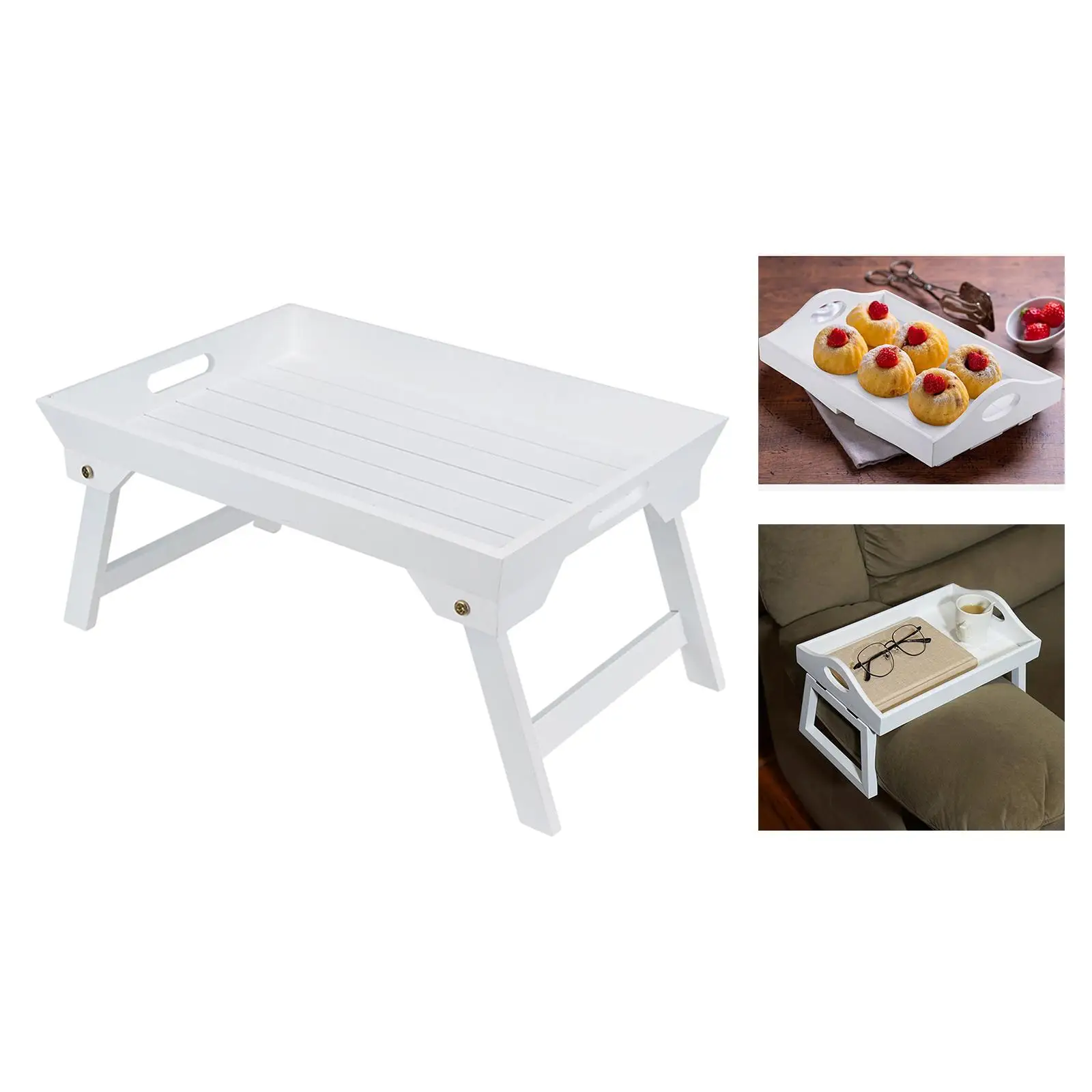 Portable Clip On Sofa Tray Foldable Armrest Table for Camping Dessert Fruit