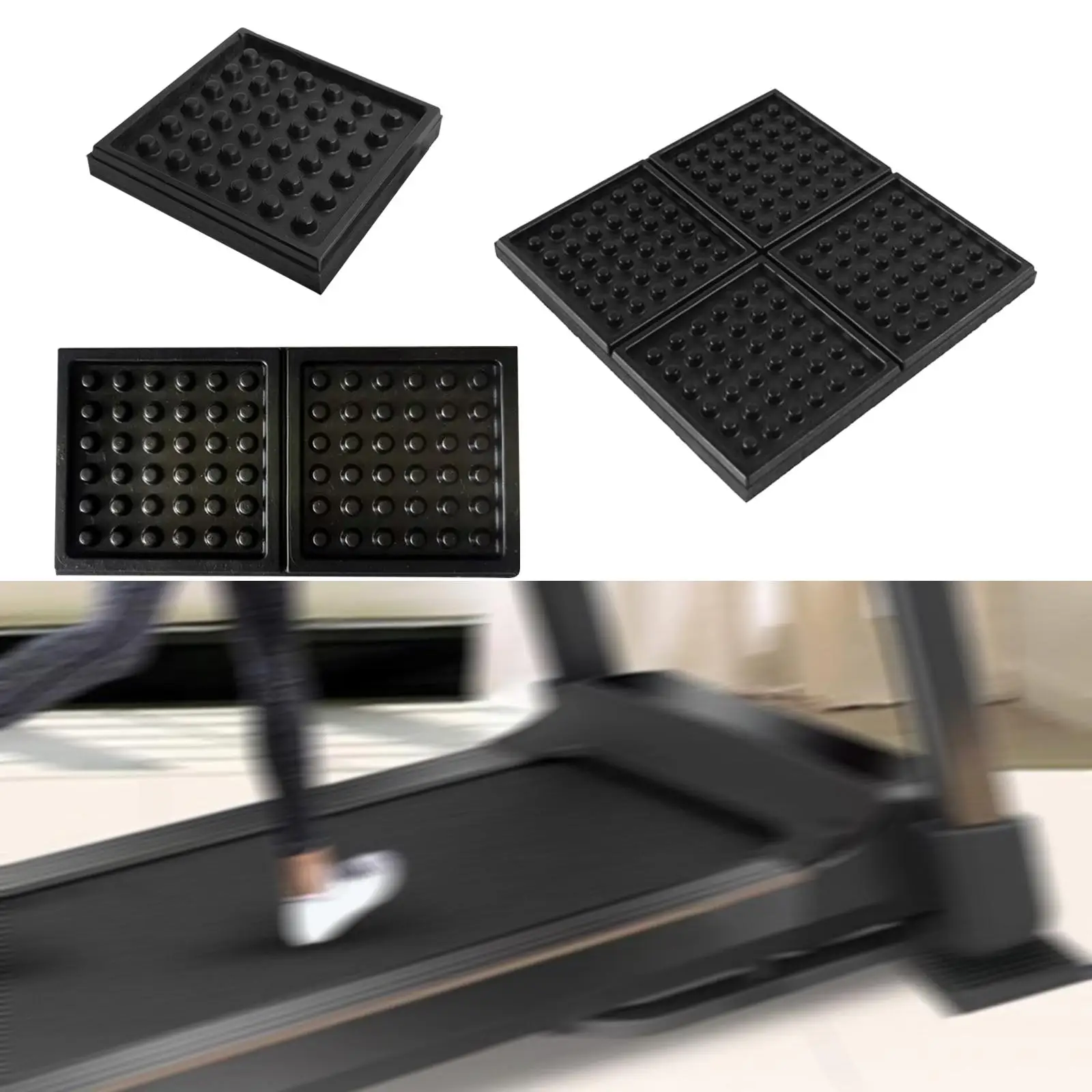 Treadmill Mat Exercise High Density Floor Pad Sound Insulation Rubber Treadmill Pad for Stationary Exercise Bikes Rowing Machine