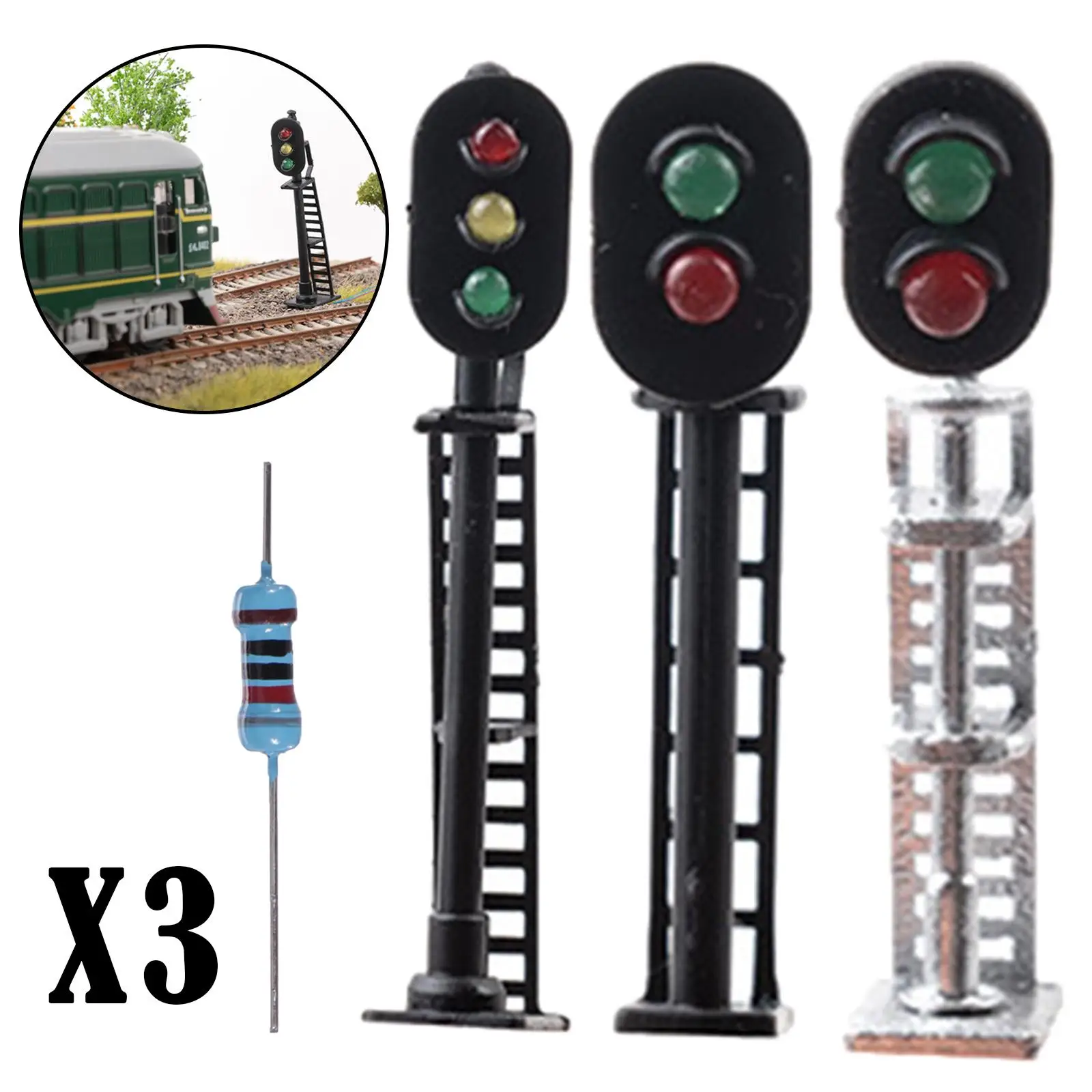 Diorama 1:87 Signal Lamps Mini Building Model Train Railway Model Supplies