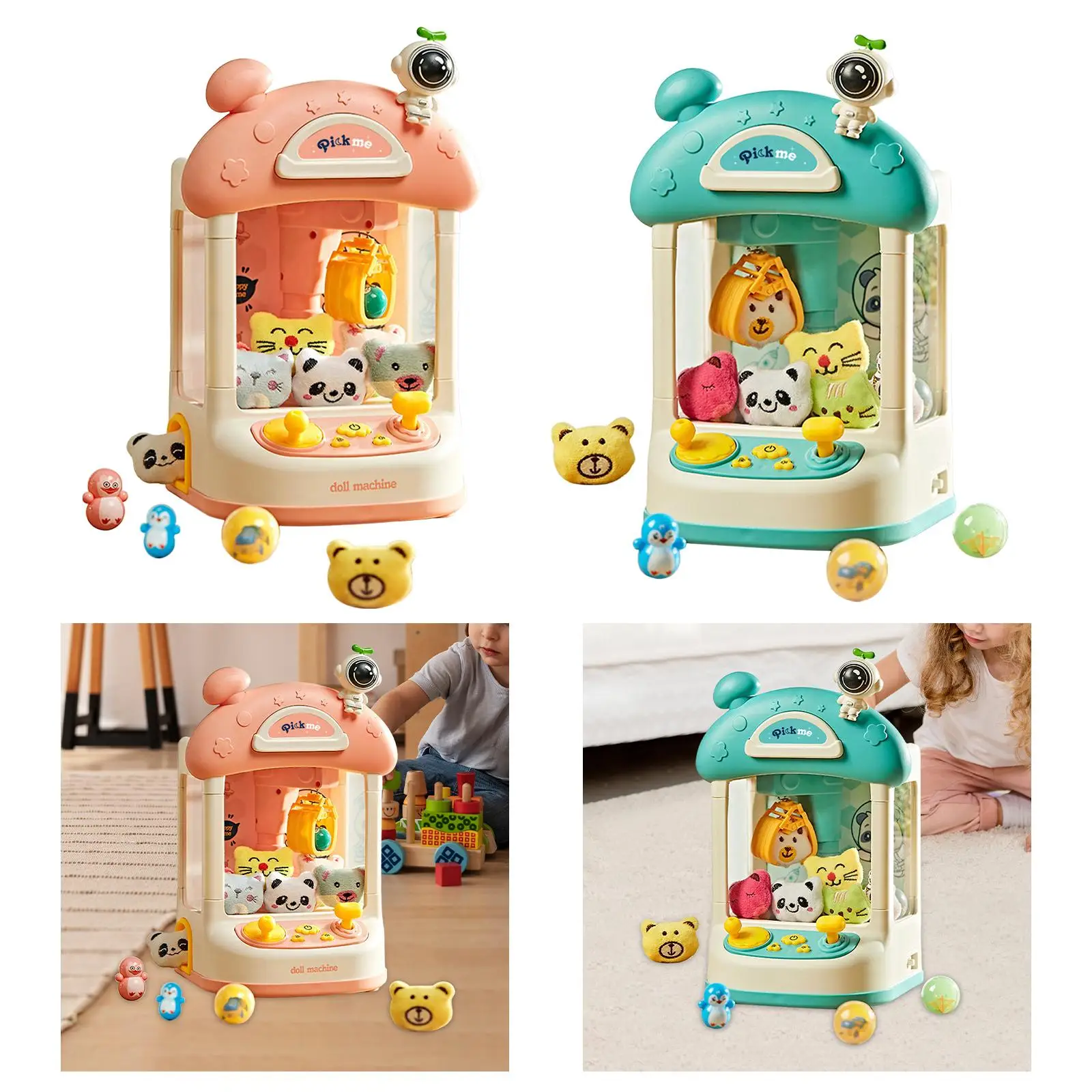 Small Claw Machine Game Prizes Toy Doll Grabbing Machine Mini Arcade Machine for Kids Girls Toddlers Adults Birthday Gifts