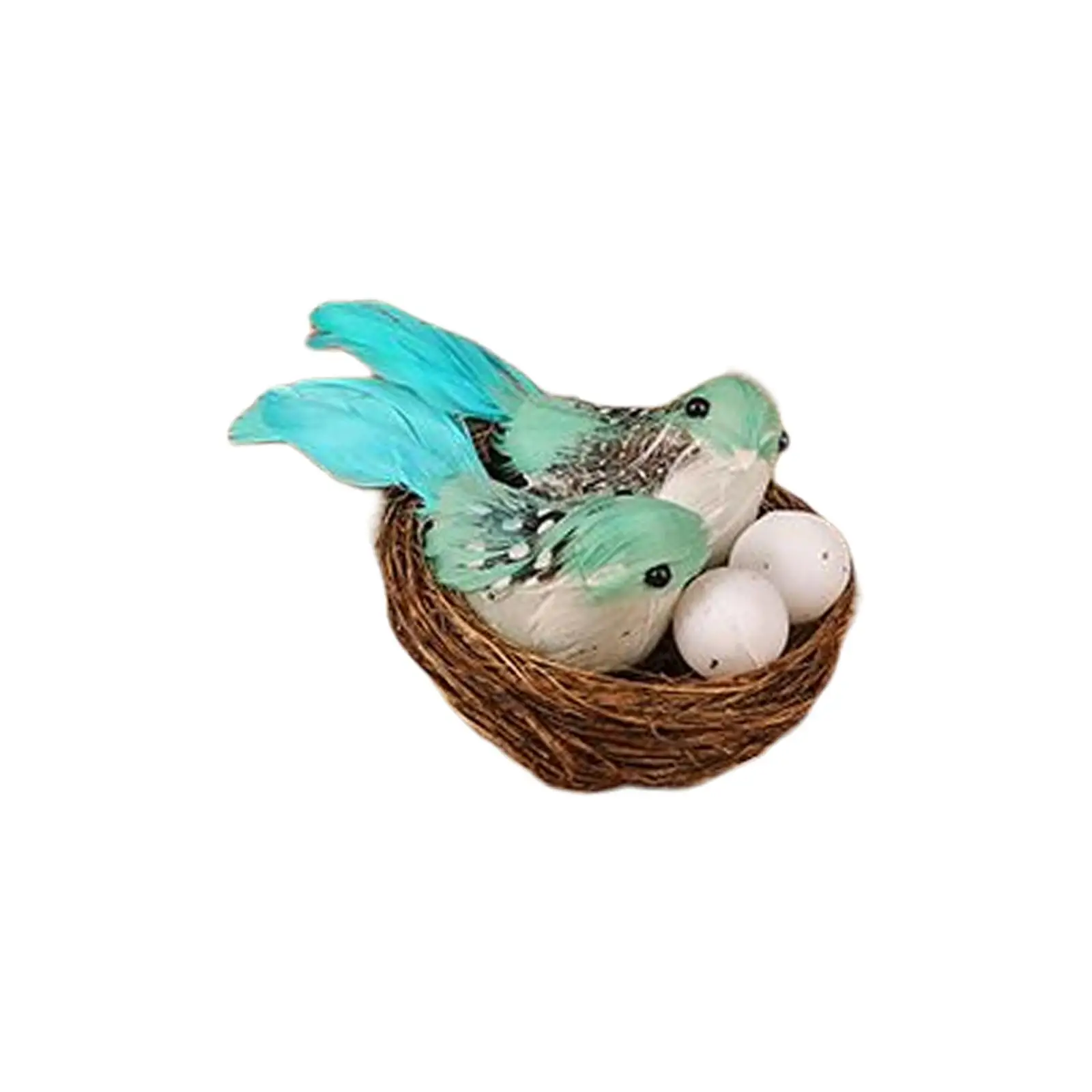 Artificial Easter Birds Nest with Eggs Crafts Handmade for Micro Landscape Indoor Outdoor Easter Decoration Photography Props