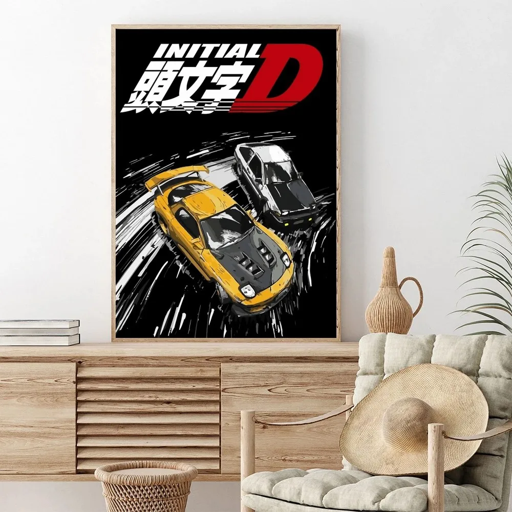Initial D Racing Anime Poster Unframed Vintage Kraft Poster