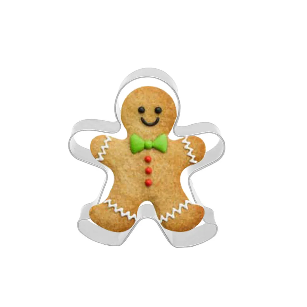 Description Picture 3 of item2pcs Christmas Gingerbread Man Women Cookie Cutter Winter Biscuit Fondant Pastry Bread Mold Kitchen Cake Decorating Tools Gifts