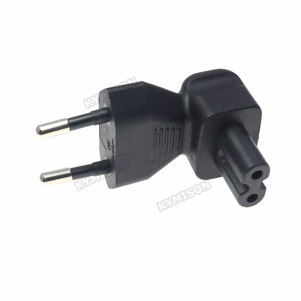 Description Picture 4 of itemEU 4.0mm pin to IEC320 C5 / C7 Power Conversion Plugs,European Male to IEC 320 C5 / C7 90 Degree Power adapter
