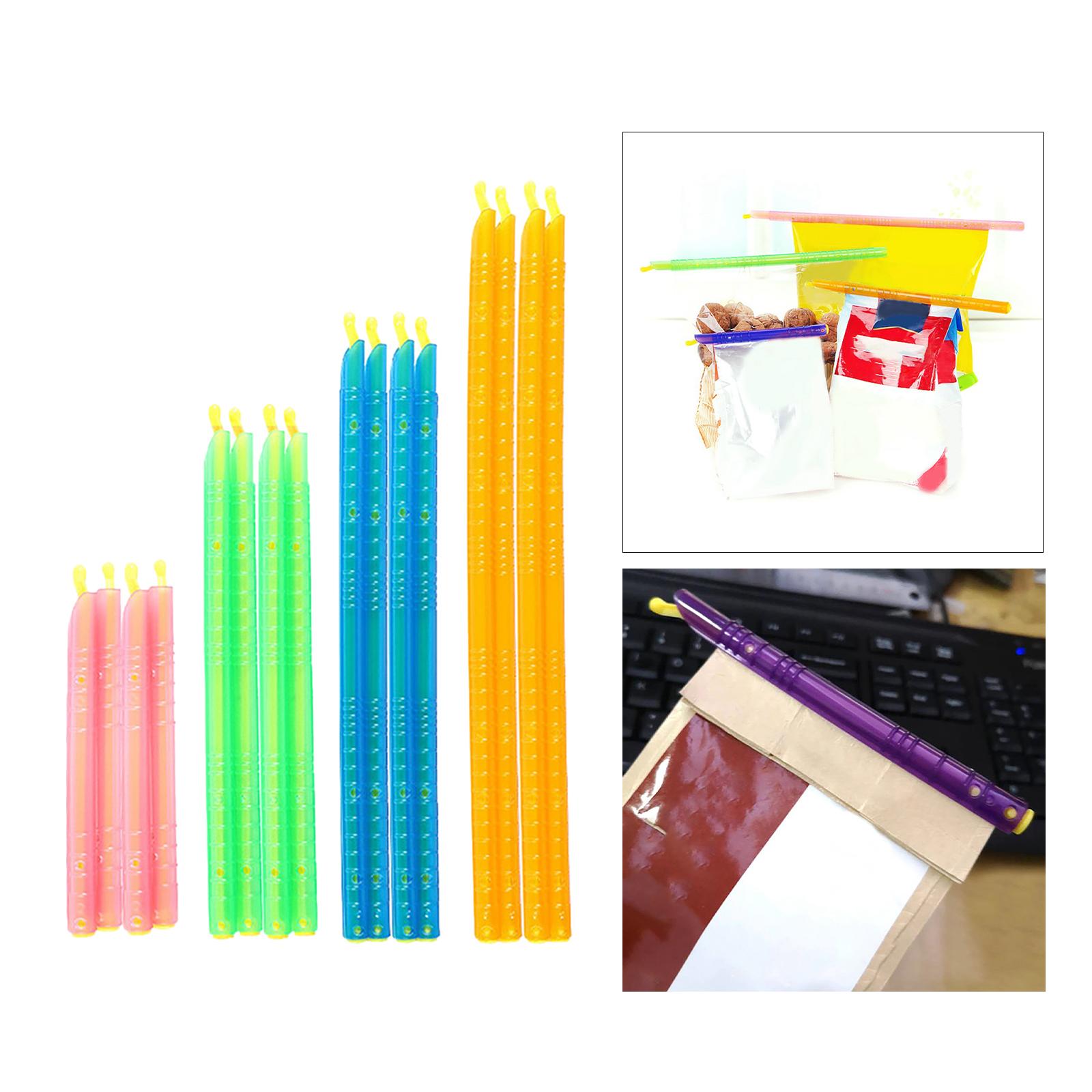 16 Pieces 4-Color Bag Clips for Food Storage Fridge Freezer Sealing for Chip Snacks Home Kitchen Pink, Green, Blue and Orange
