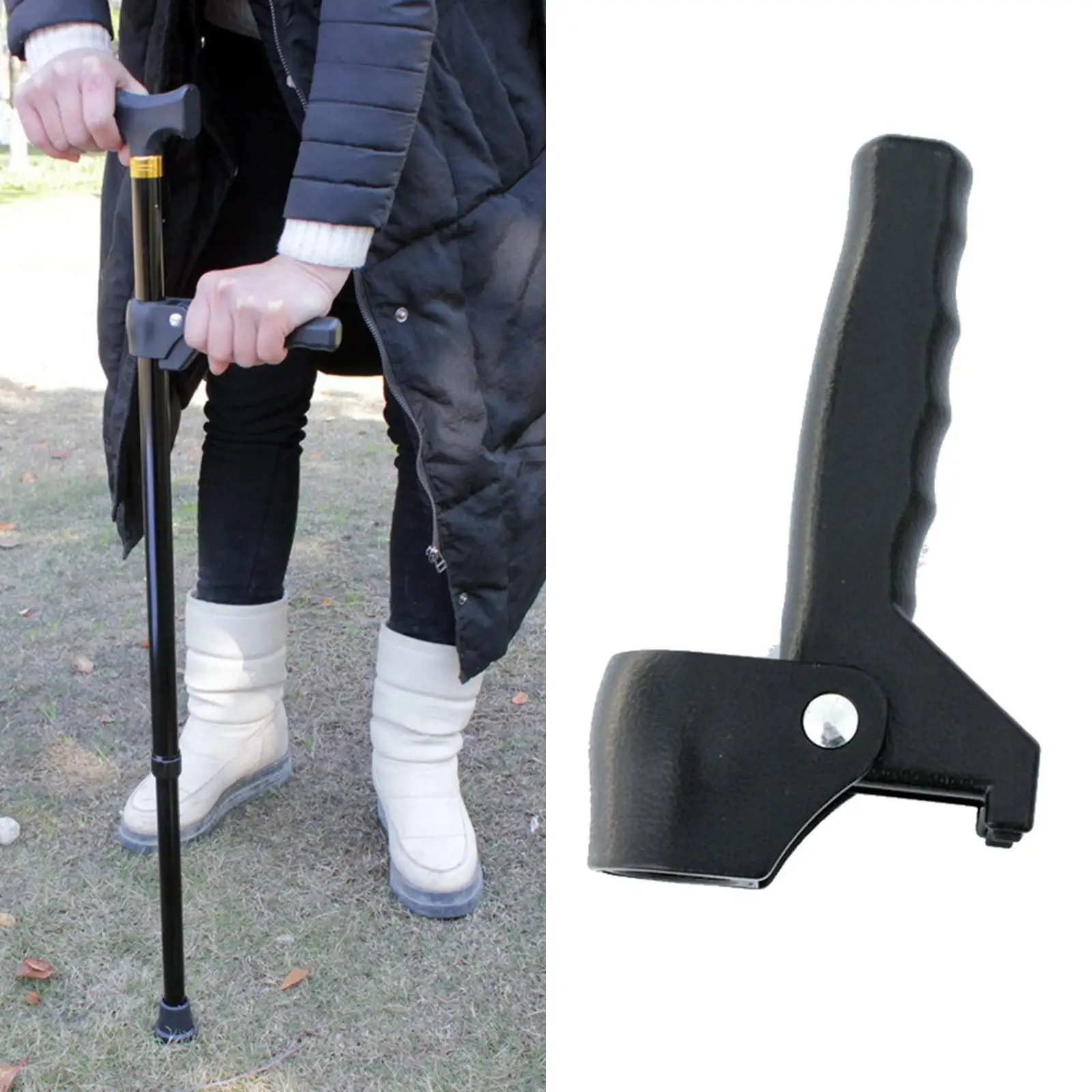 Old Man Seniors Walking Cane Accessories Extra Handle For Elderly Booster