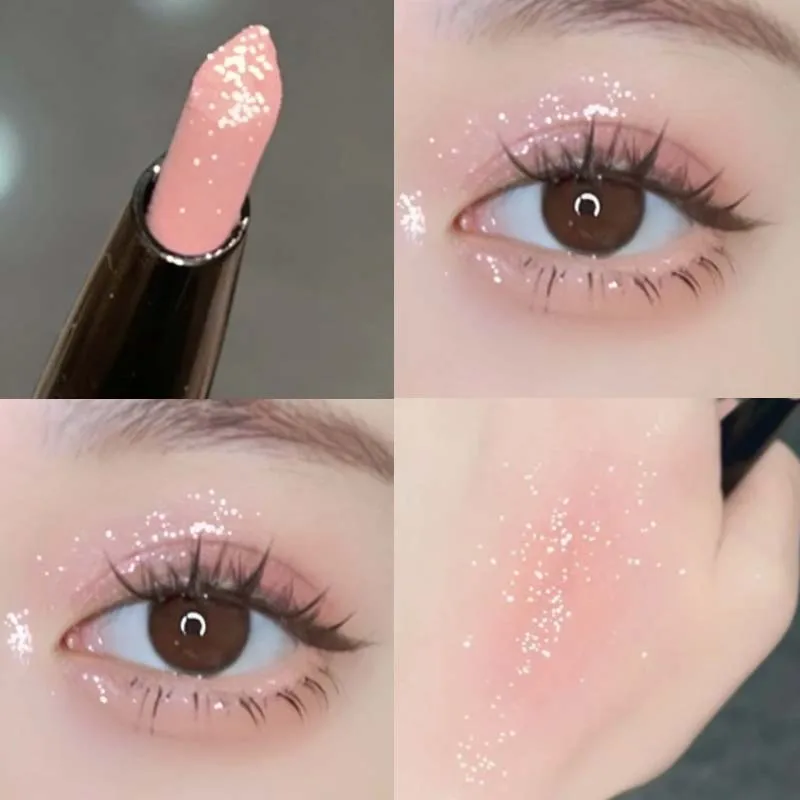 Best of Drop-shaped Glitter Eyeshadow Eyeliner Pencil Makeup Waterproof Lasting Shimmer Bright Peach Pink Highlighter Lying Silkworm Pen Reviews & Tips