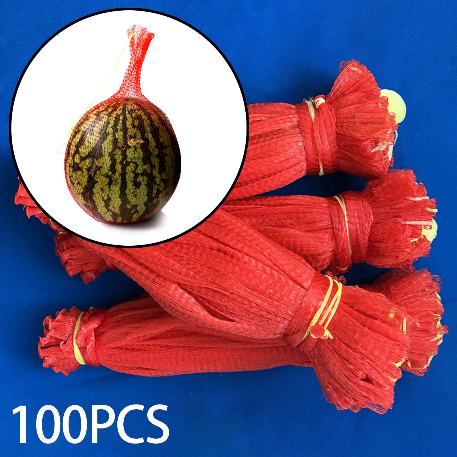 100Pcs Thicken Melon Nets Reusable Cantaloupes Mesh Net Hammocks Hanging Watermelon Net Bags for Honeydew Melon Cucumbers Garden