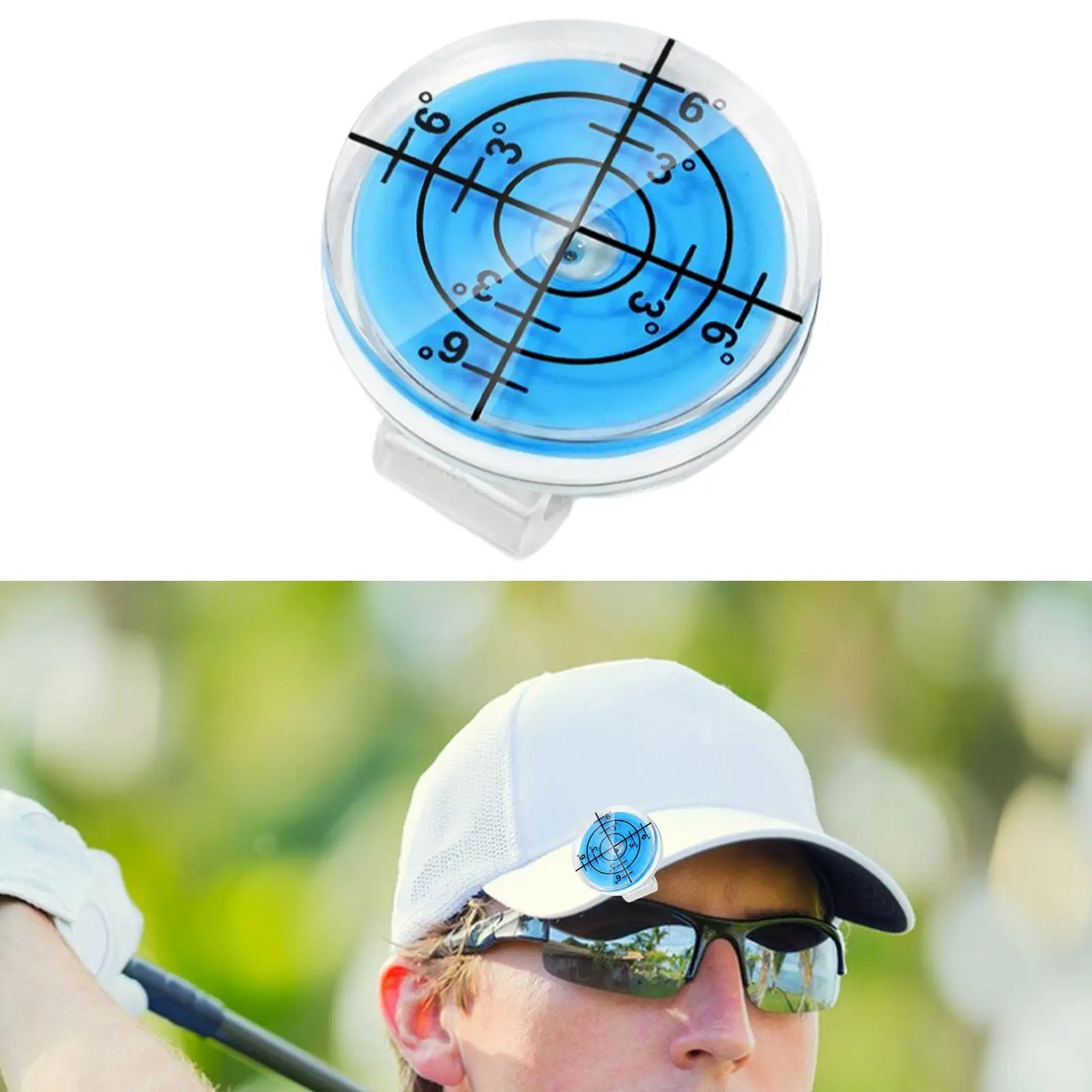 Golf Ball Marker Golf Hat Clip Bubble Level Golf Putting Aid Reader Stylish Cap Clip with Ball Marker for Sports Golfer Gift