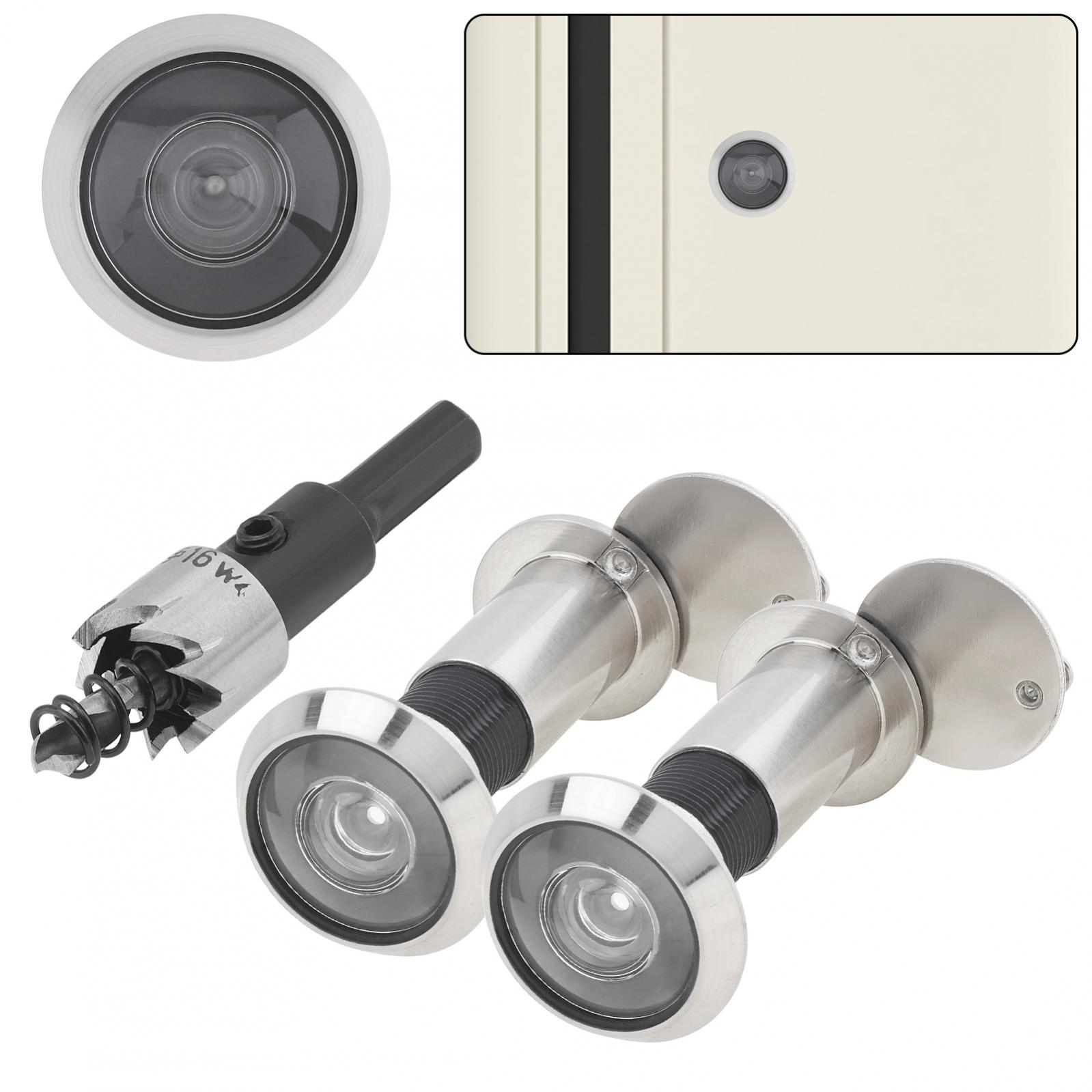 Description Picture 2 of item2pcs 16mm/0.63inch 200 Degree Door Viewer Peephole Drill Bit Set for 1.57inch to 2.56inch Doors Thickness with Drill Bit