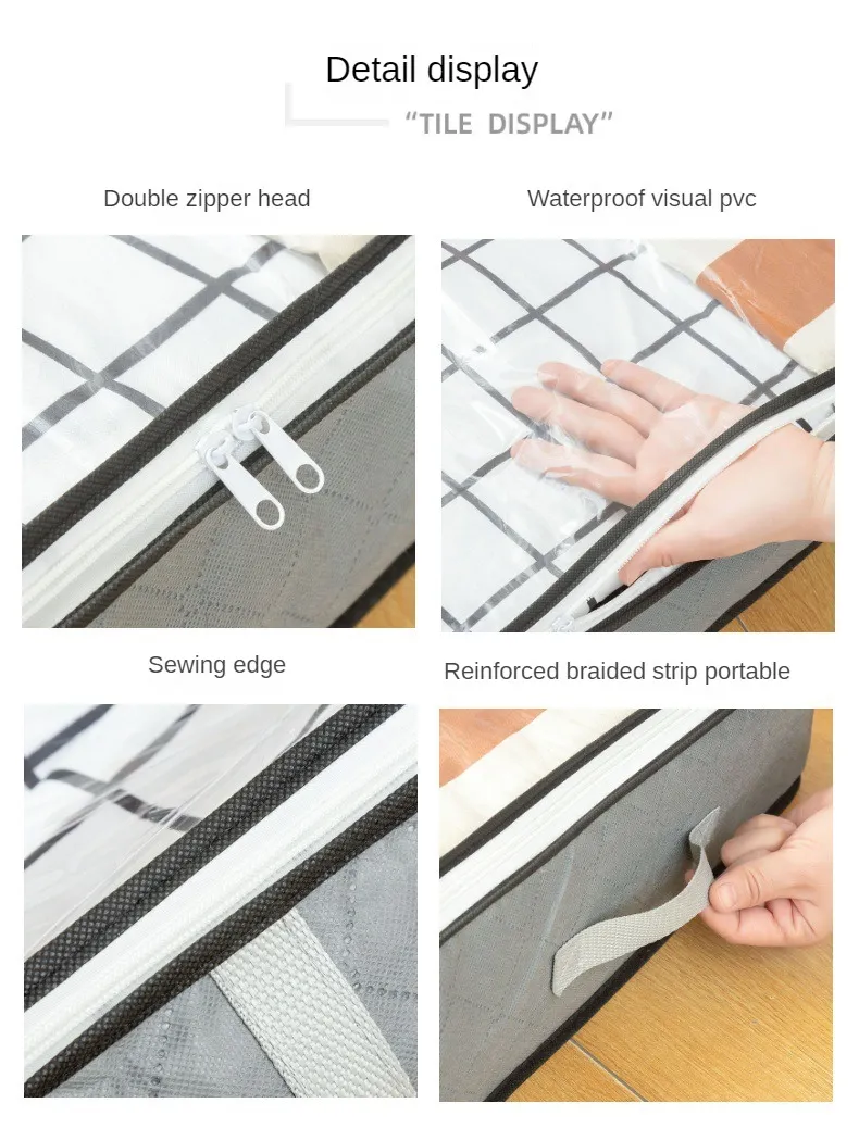 Description Picture 5 of itemUnder-bed Storage Bag Drawer Type Blanket Storage Box Cloth Art Clothes Under Bed Quilt Organizer Dustproof  storage organizer