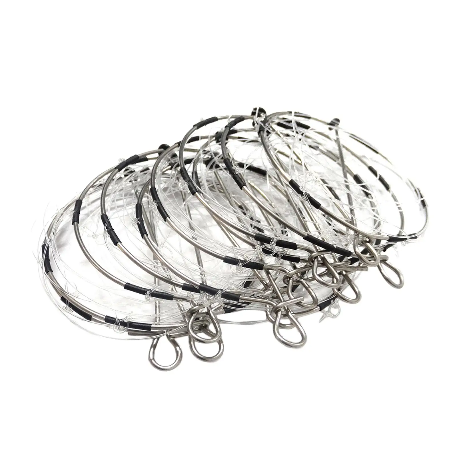 10Pcs Crab Trap Repeated Use 6-ring Portable Steel Catch Crabs Tool Fishing Bait Trap for Lobster Crawdad shrimp Crawfish Rivers