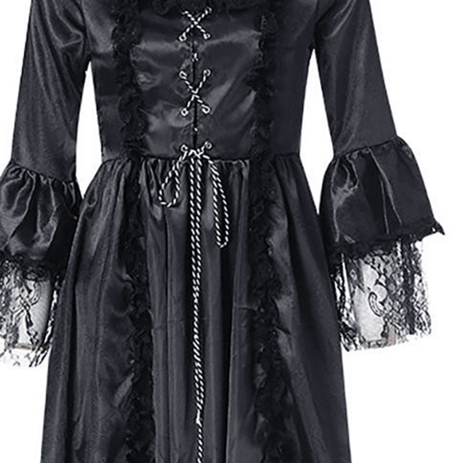 Vintage Retro Gothic Lace Up Festa Longo Maxi Vestidos