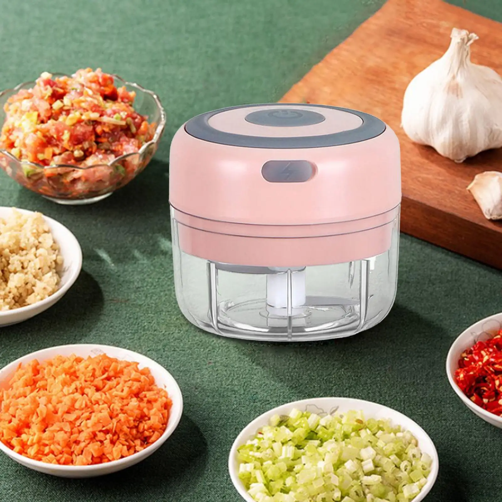 Electric Garlic Chopper Multifunction Chili Pepper Shredder Food Processor