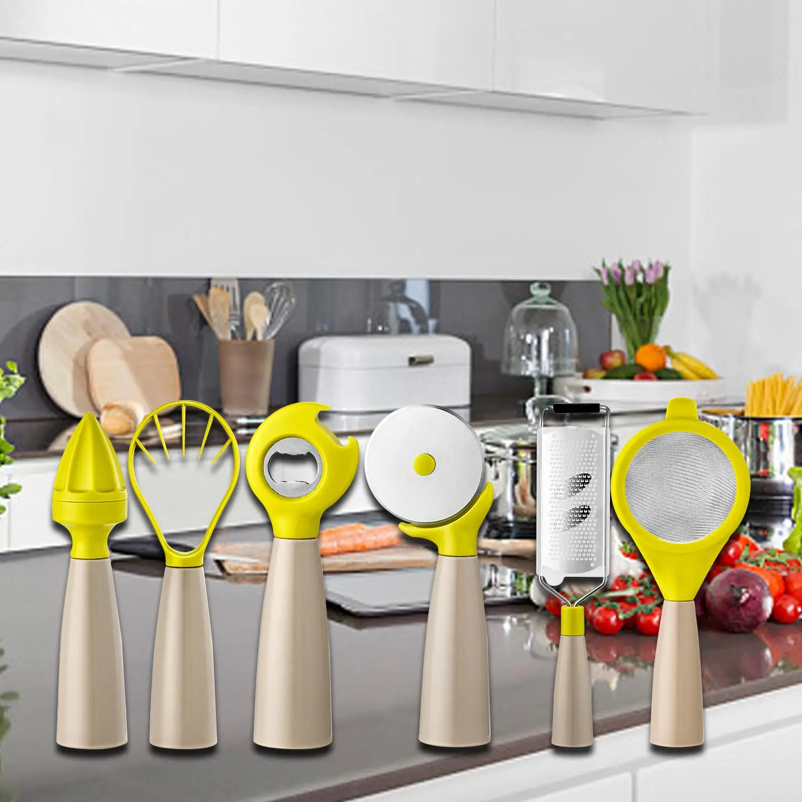 6 Pieces Kitchen Tools Set Strainer Space Saving for Home Kitchen