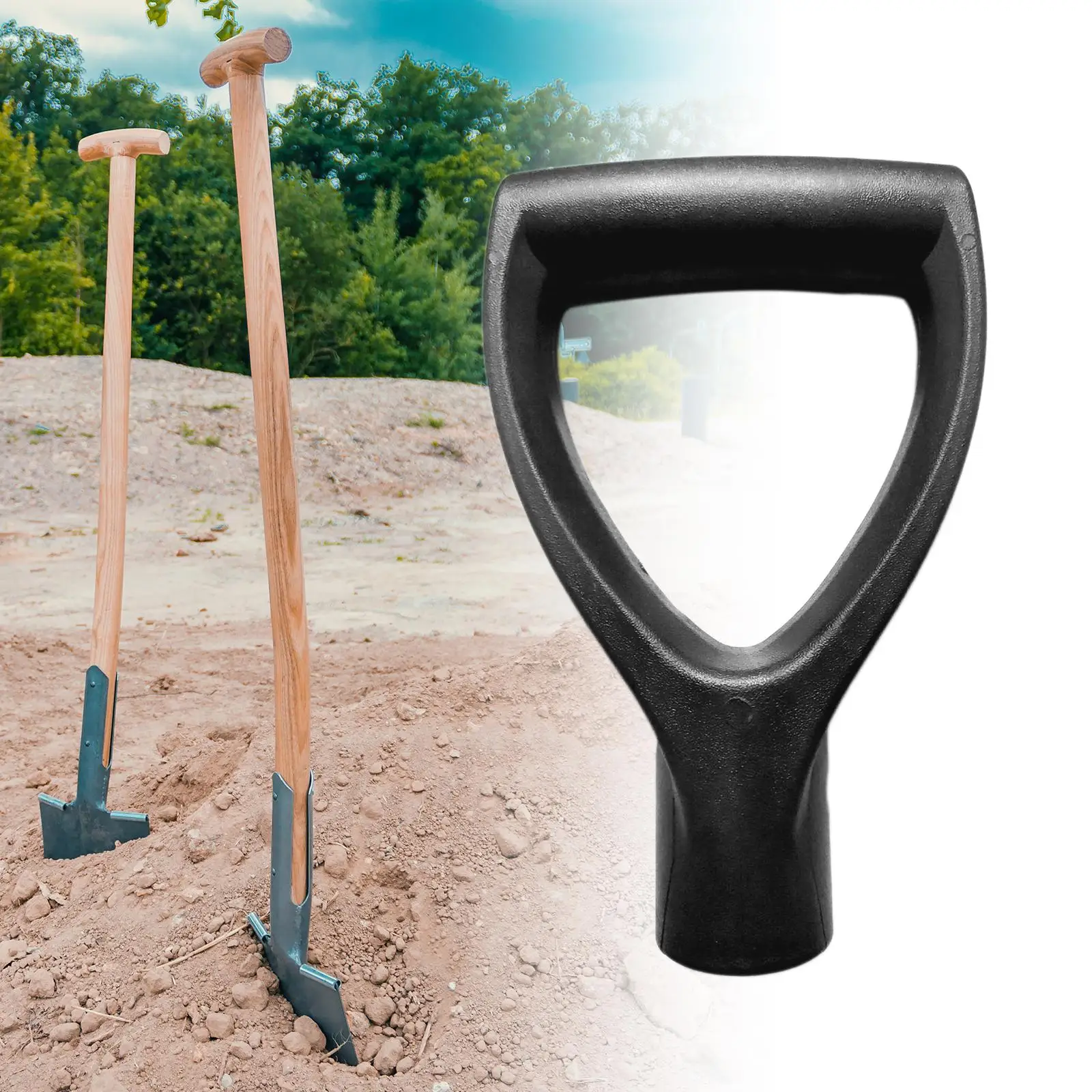 Shovel Shaft Handle Replacement D Handle 34mm Diameter Lightweight Shovel Grip Snow Shovel Handle for Garden Lawn Fittings