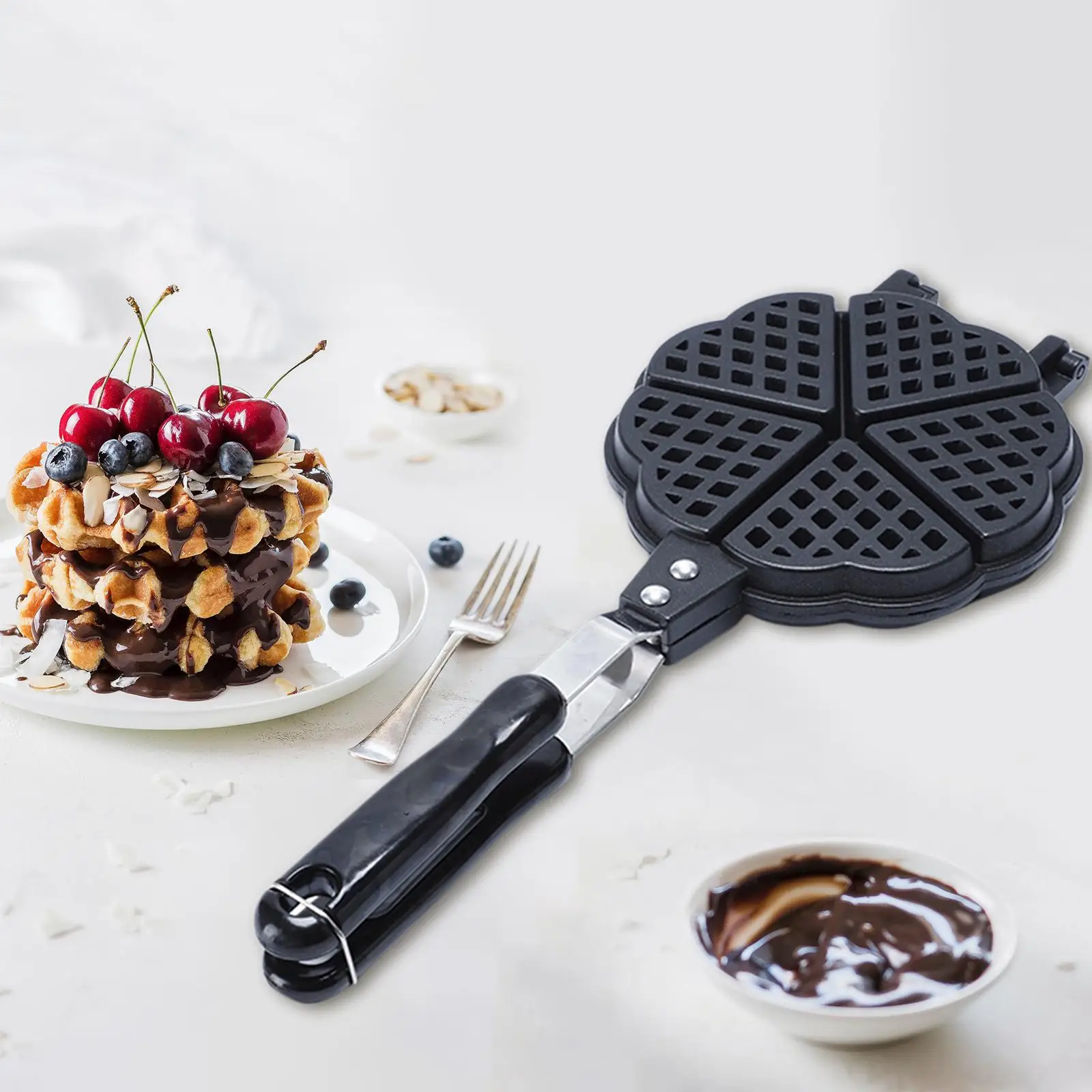 Mini Waffle Maker Pan Party Food Maker DIY Press Plate Campware Bakeware 6
