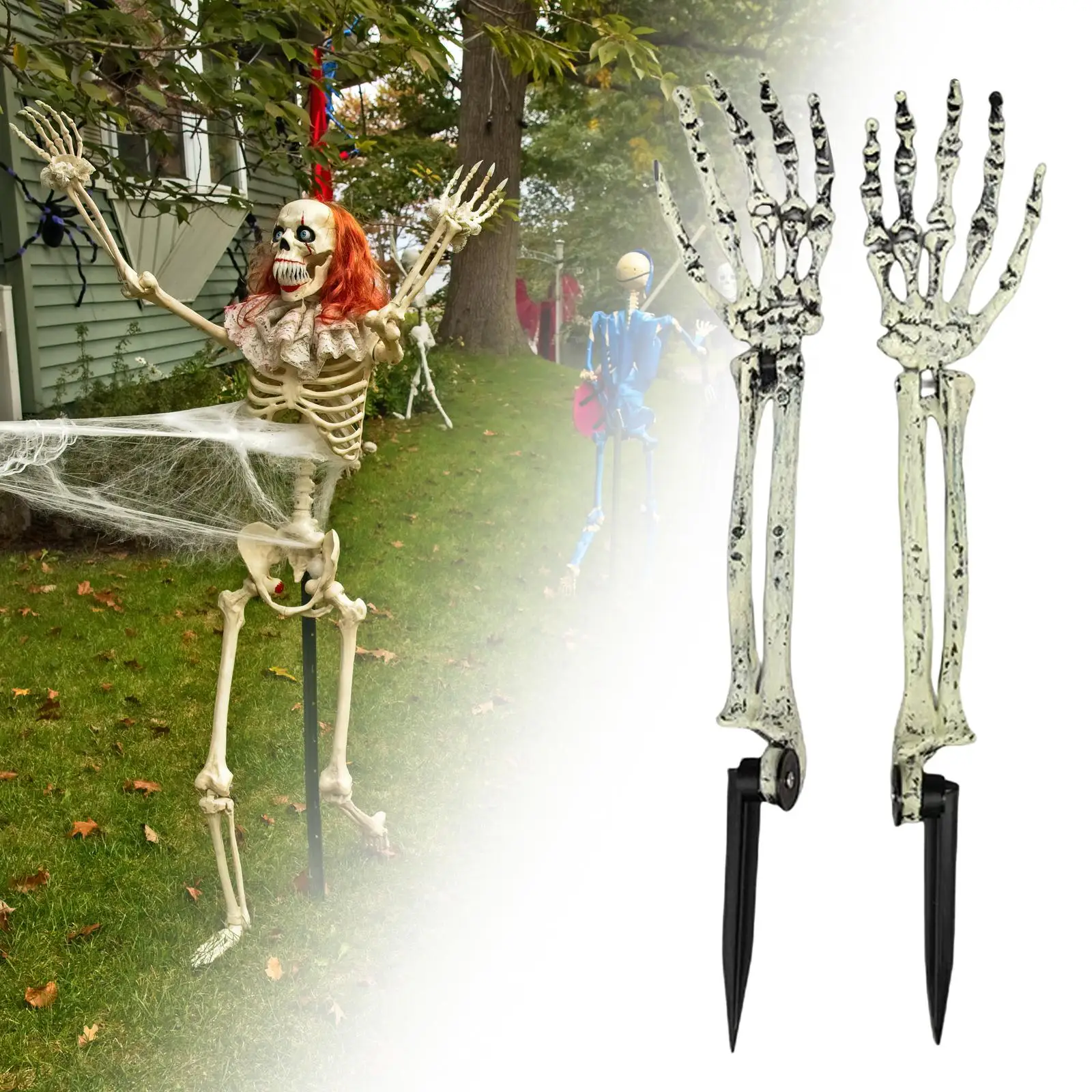 Halloween Decor Skeleton Arms Hand Stake Atmosphere Decorative for Halloween