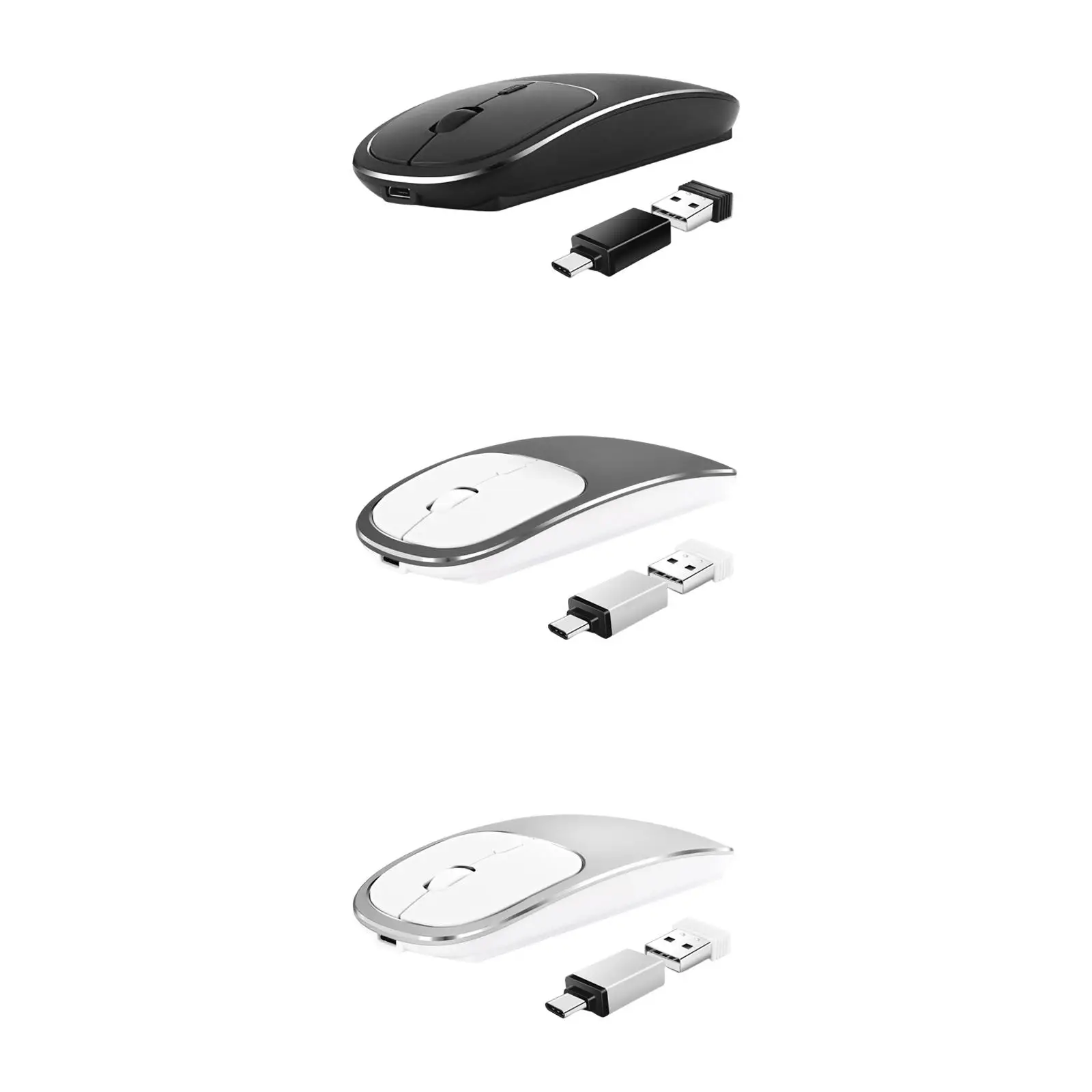 Portable 2.4G Wireless Mouse 1600 DPI Slim Silent Clicking Mice for Computer Tablet Desktop