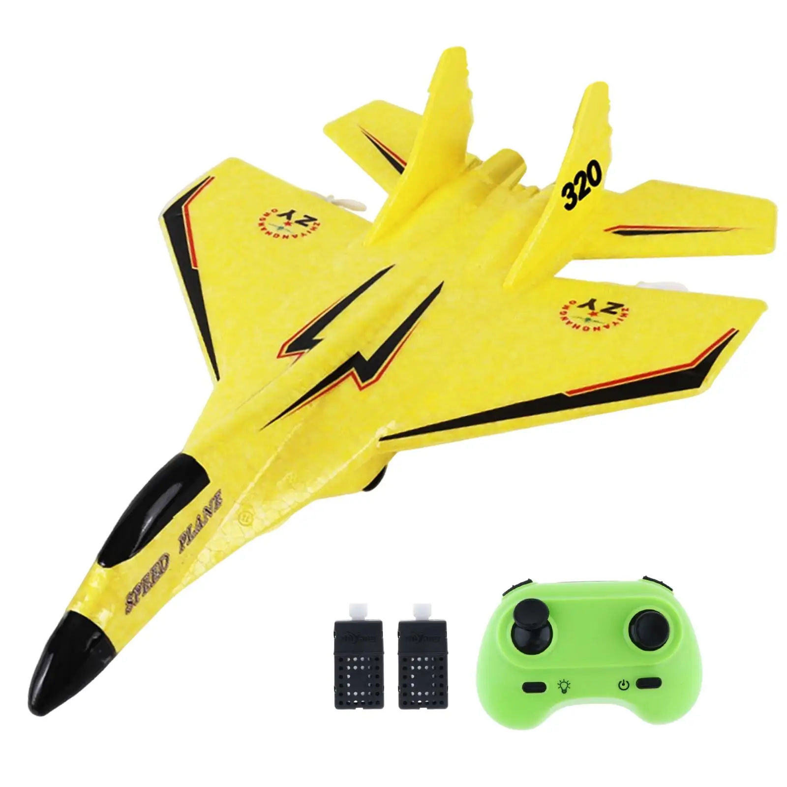 2 CH RC Plane with Light 2.4G Portable 2 Channel RC Glider Foam RC Airplane Jet Fighter Toys for Adults Kids Boys Girls Beginner