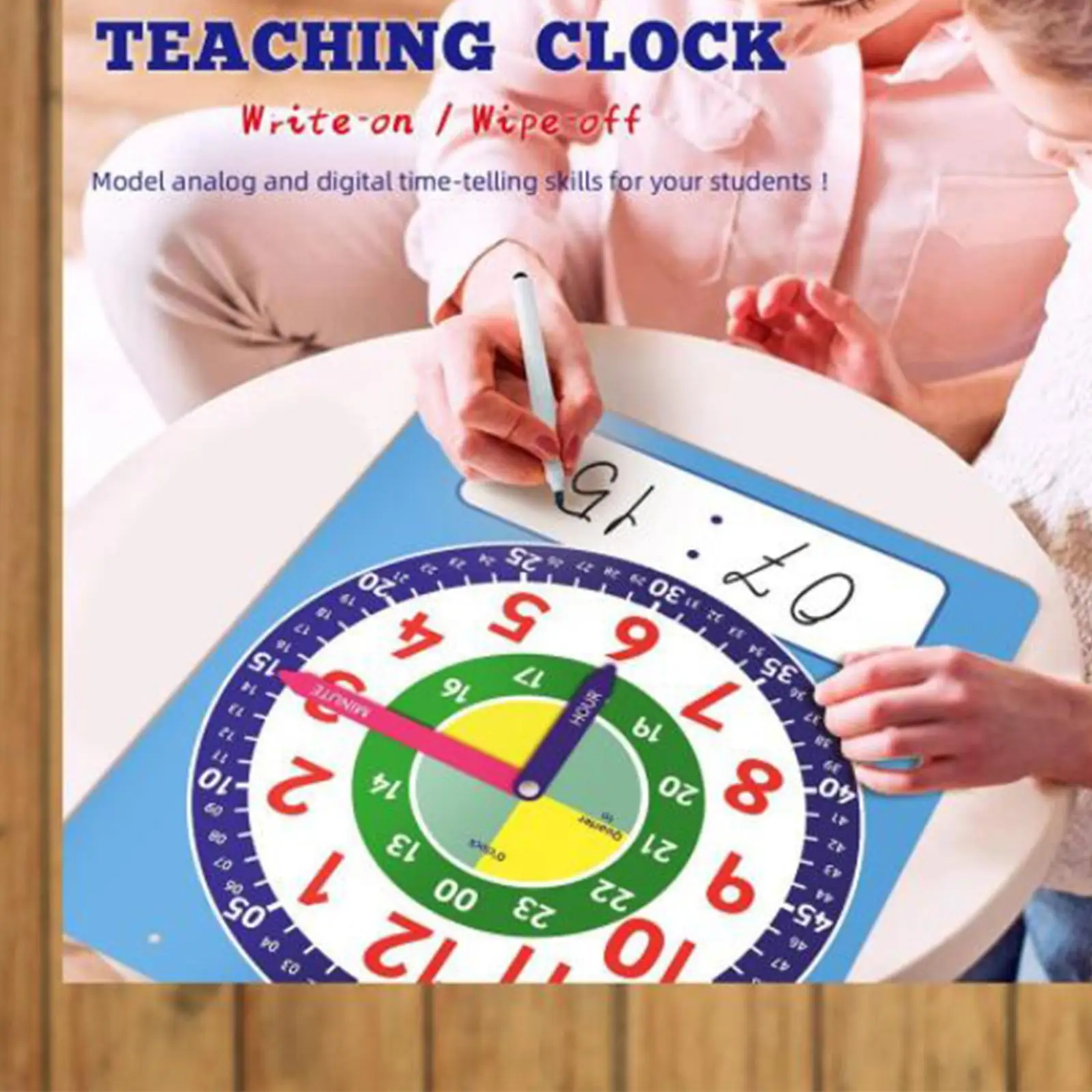 Paper Clock Teaching Time Montessori Early Learning Math Toy for Homeschool
