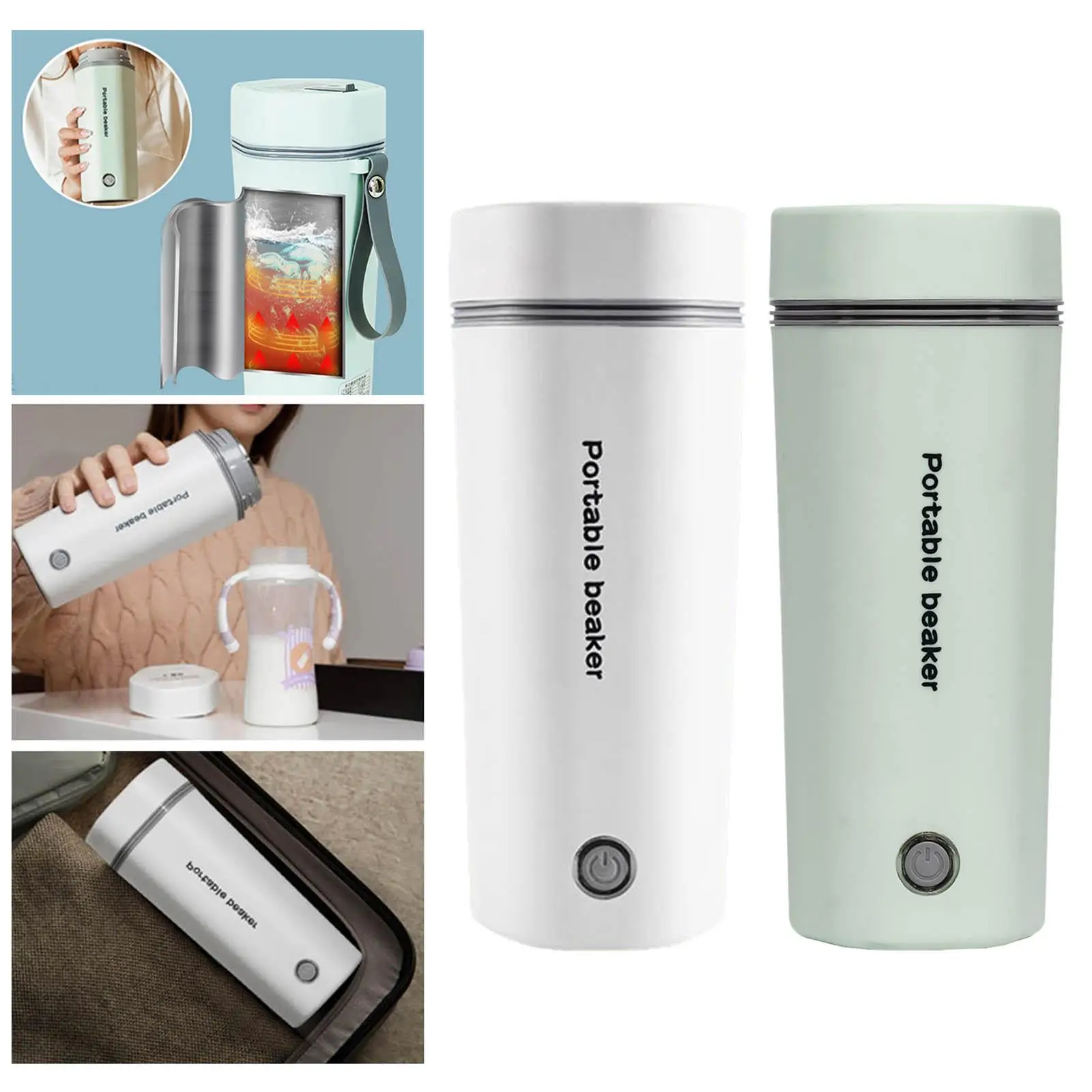 Electric Car Kettle Cup Water Cup Automatic Shut Off Bottle for Travel Baby Milk Drinking