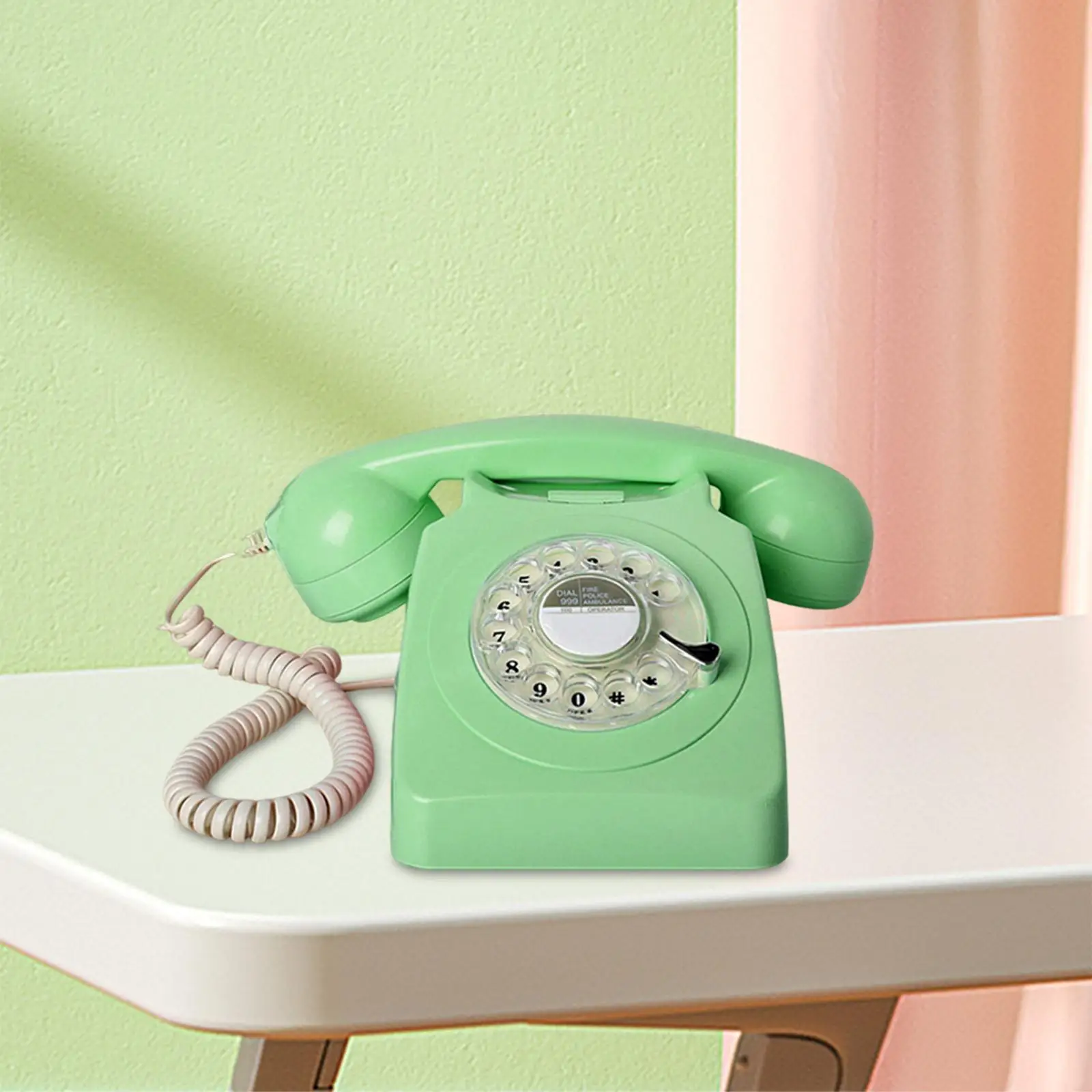 Retro Landline Telephone Vintage Rotary Phone Large Numeric Keypad 1960'Style Old Fashion Retro Phone for Living Room Decor