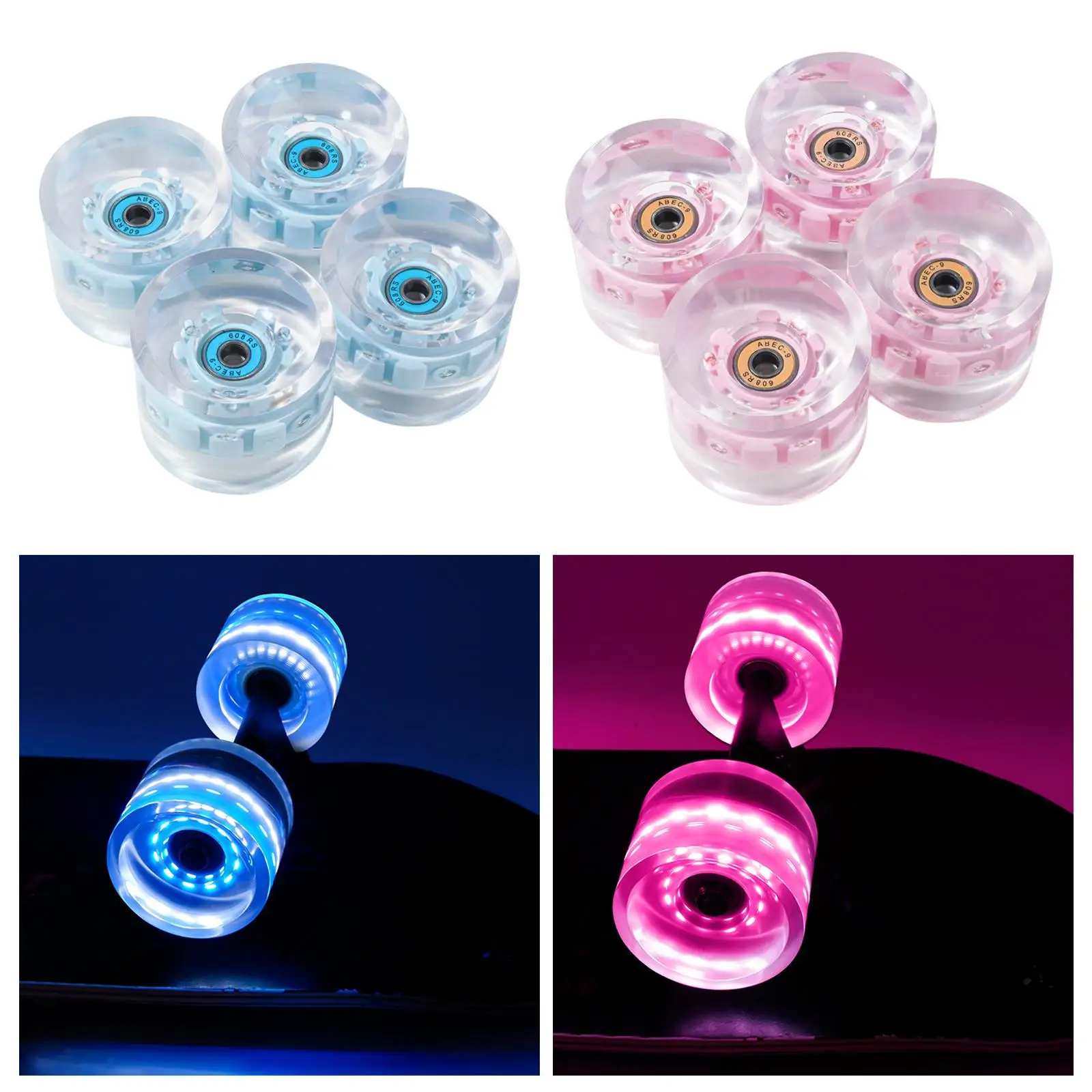 Skateboard Wheels LED Light 78A Hardness Roller Skate Wheels for Skateboard