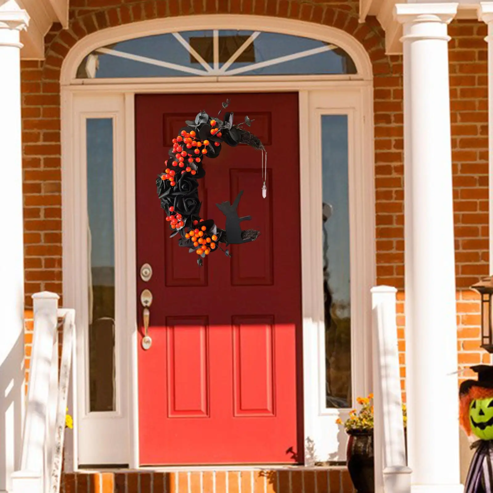 Cat Wreath Hanging Garland Wedding for Door Home Decor Halloween Fall Autumn