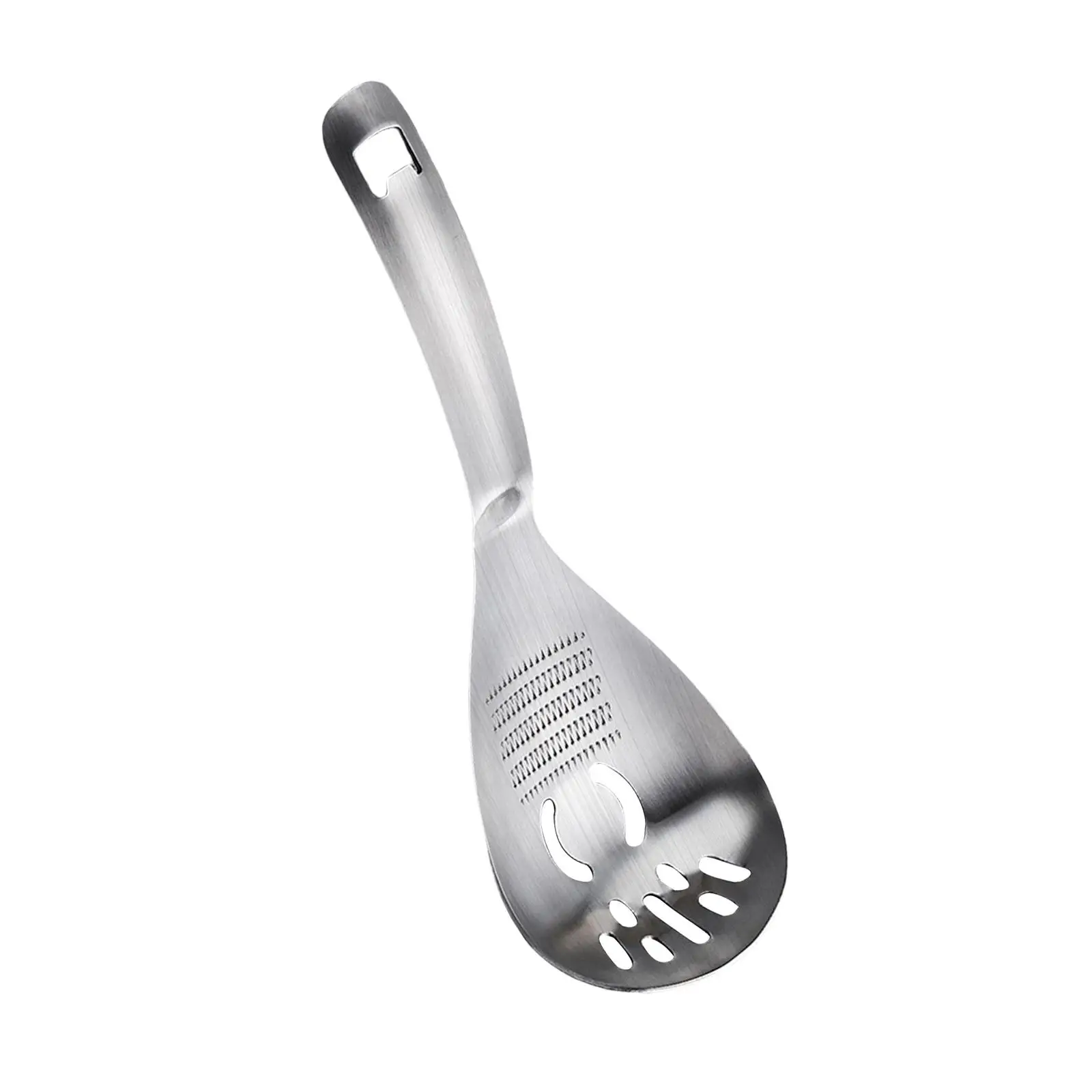 Versatile 304 Stainless Steel Kitchen Slotted Serving Spoon Handle with Hole