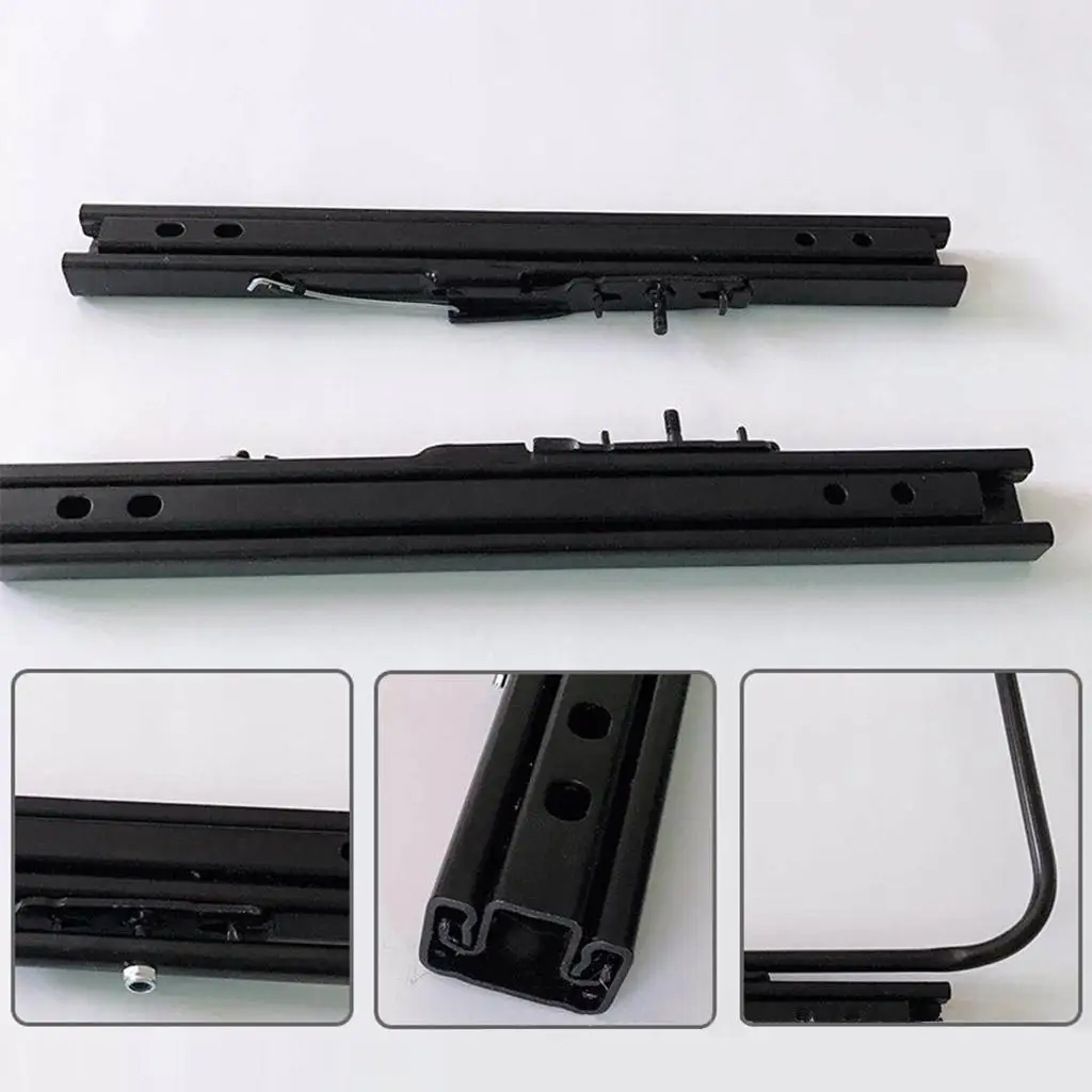 Vehicle Seat Slider Track Set Double-Locking Fit for Commercial Racing Car