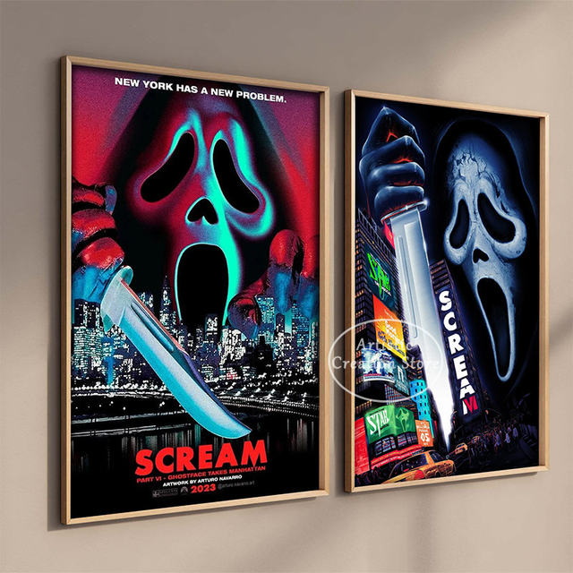 Classic 2023 Movie Poster Scream 6 Poster and Wall Poster Painting Bedroom  Large home decor Art Picture canvas wall - AliExpress