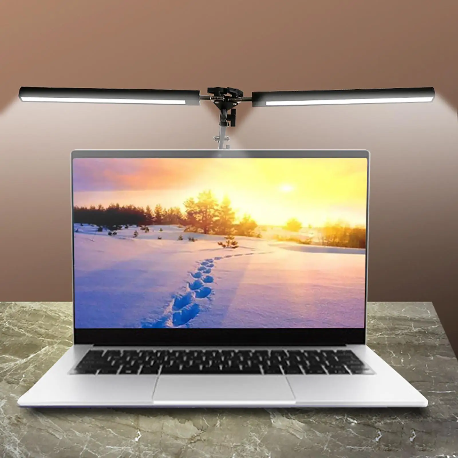 Adjustable Swing Arm Desk Lamp w/ Clamp Eye-Caring Dimmable Table Light Lighting for Reading Home Office Living Room Bedroom