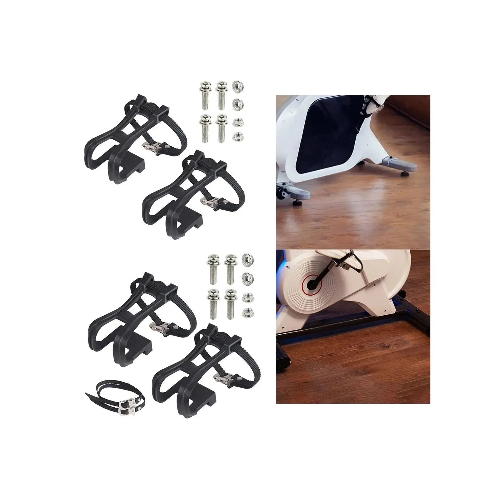 Bike Pedal Straps Pedal Clips Straps Durable Bicycle Feet Strap Footrest Strips for Mountain Indoor Gym Sports