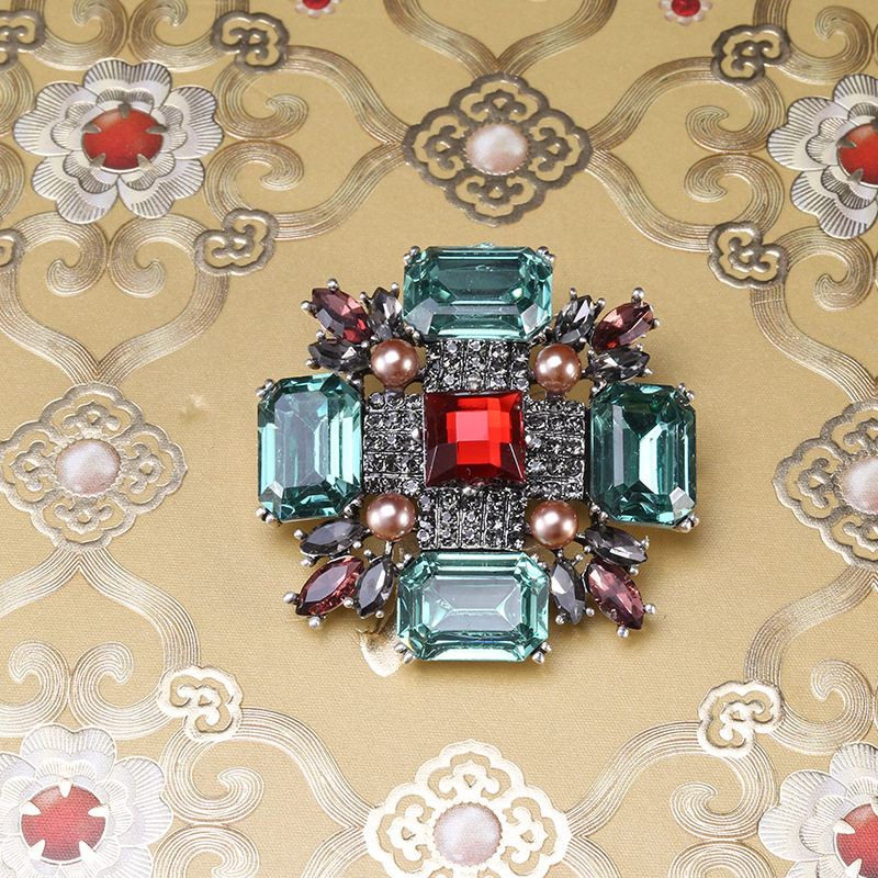 Neue Mode schwarz Strass Broschen für Frauen Corsage Schmuck Zubehör einfache Luxus Pins Hochzeits feier Kleidung Kragen Pin – Detail 8