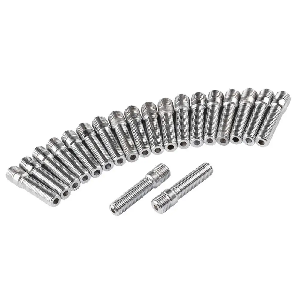 20 Pieces M14*1.5mm to M5mm Wheel Stud Conversion Screw Adapter Silver