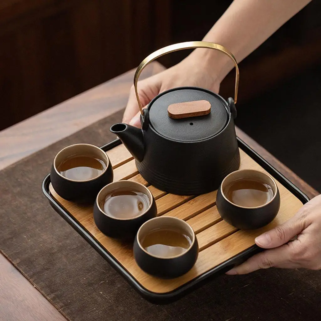 Ceramic Tea Set Housewarming Kettle Teacup for Tea House Restaurant