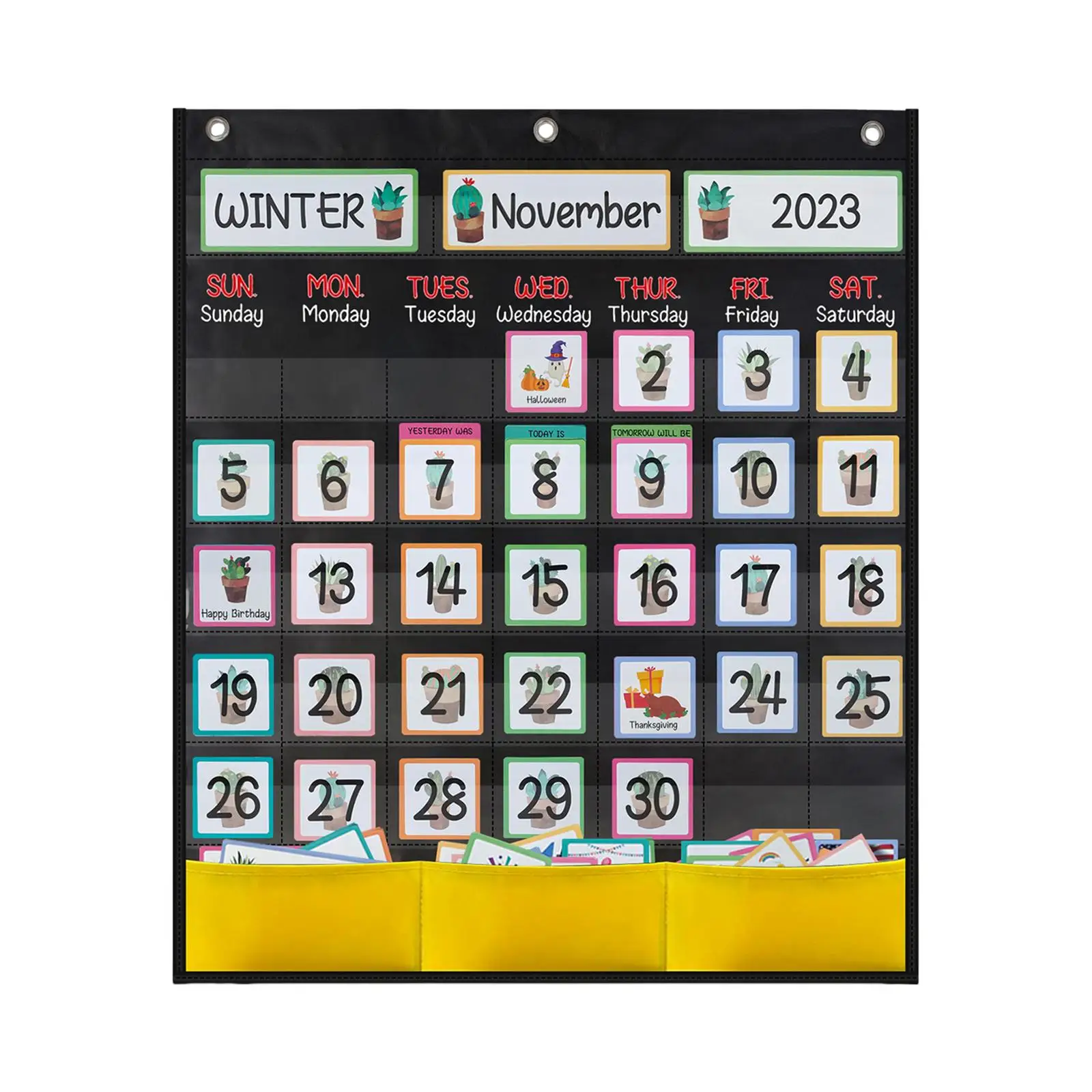 Calendar Pocket Chart Calendar for Kids for Kindergarten Preschool Home