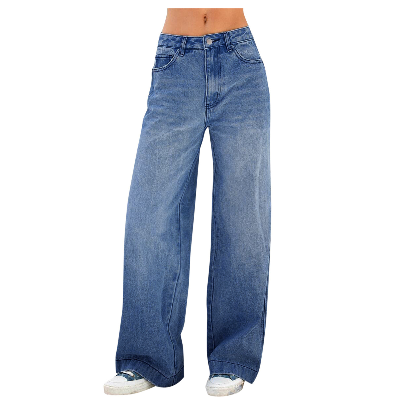 Title 2, Jeans strappati larghi vintage da donna alla mo...