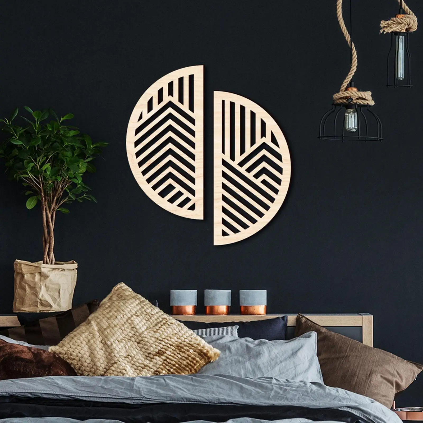 Creative 3D Wooden Wall Art Wall Art Accent Basswood for Bedroom Home