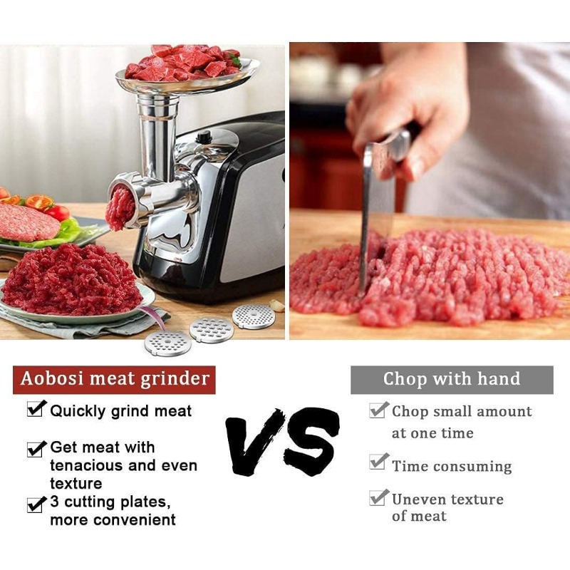 Title 12, Meat Grinder Electric AAOBOSI Meat Mincer Machi...