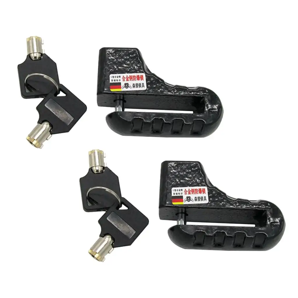 2x Antitheft Motorcycle Bike Scooter Wheel Disc Brake Alarm Lock with 