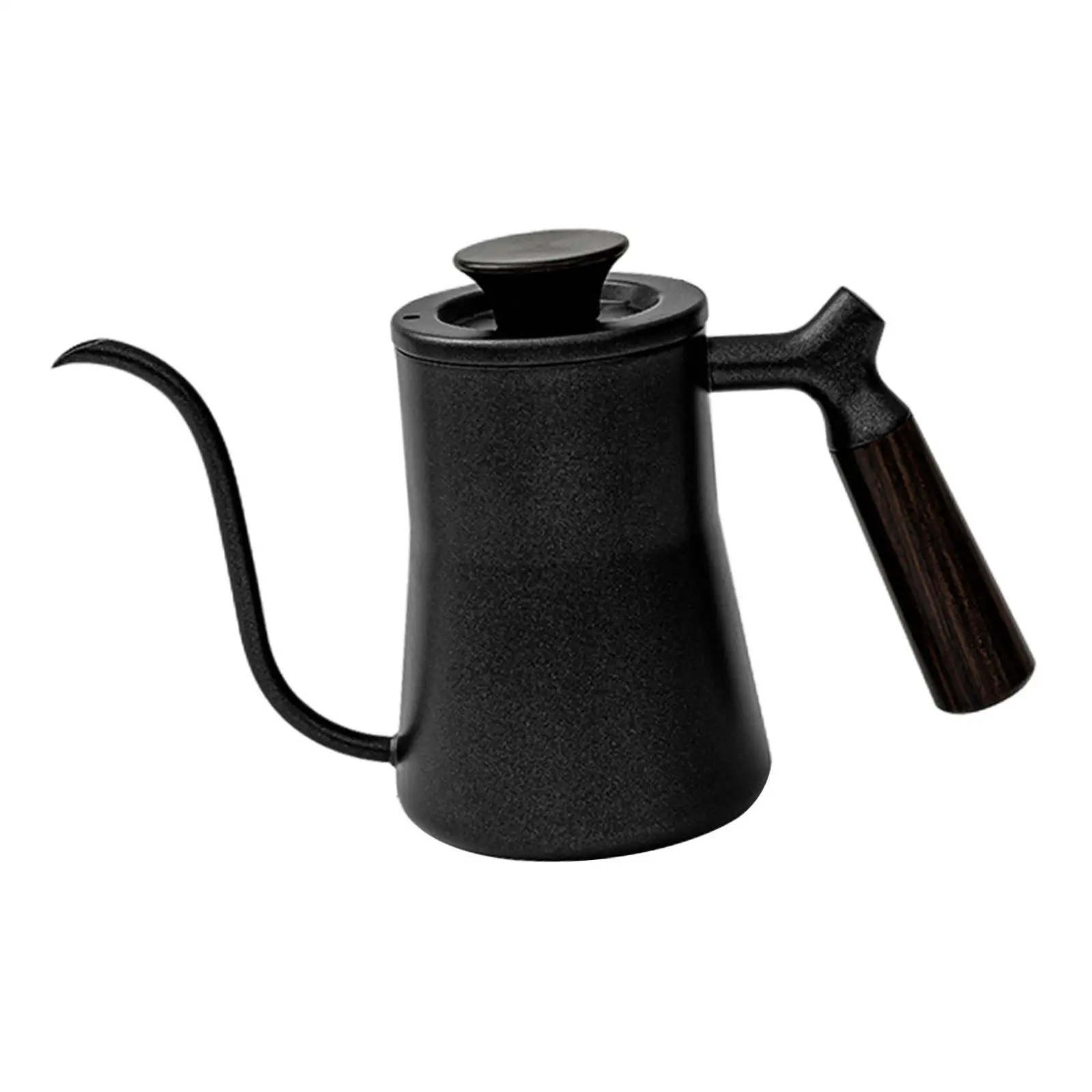 Tea Pot with Wood Handle Lightweight Long Narrow Spout Anti Rust Gooseneck Kettle Pour over Drip Kettle for Office Camping Home