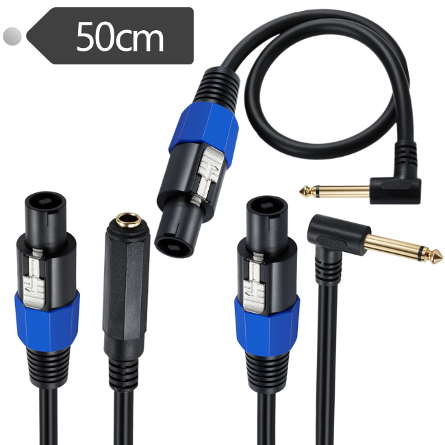 Description Picture 2 of item1/4 TS Female to Speakon Speaker Cable Speakon to 6.35 mm Mono Jack Adapter 6.5mm Male Right Angled 1/4" to Twist Lock Speak-On