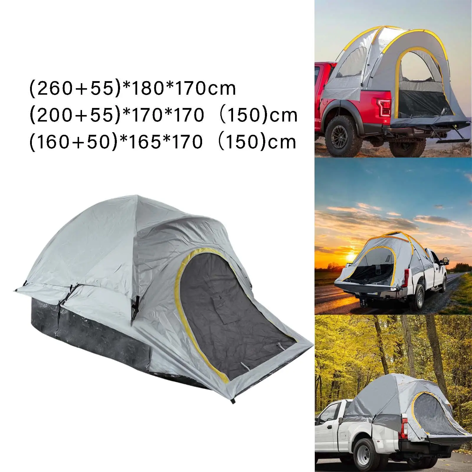 Pickup Truck Bed Tent Waterproof Shade Awning Shelter Canopy 3-4 Person for SUV Fishing Barbecue Beach Outdoor Camping